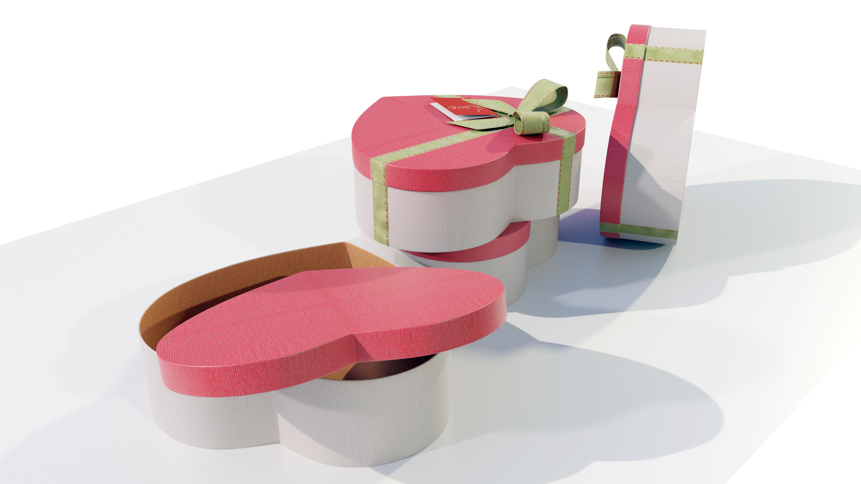 Heart Shaped Gift Box 3D model_4