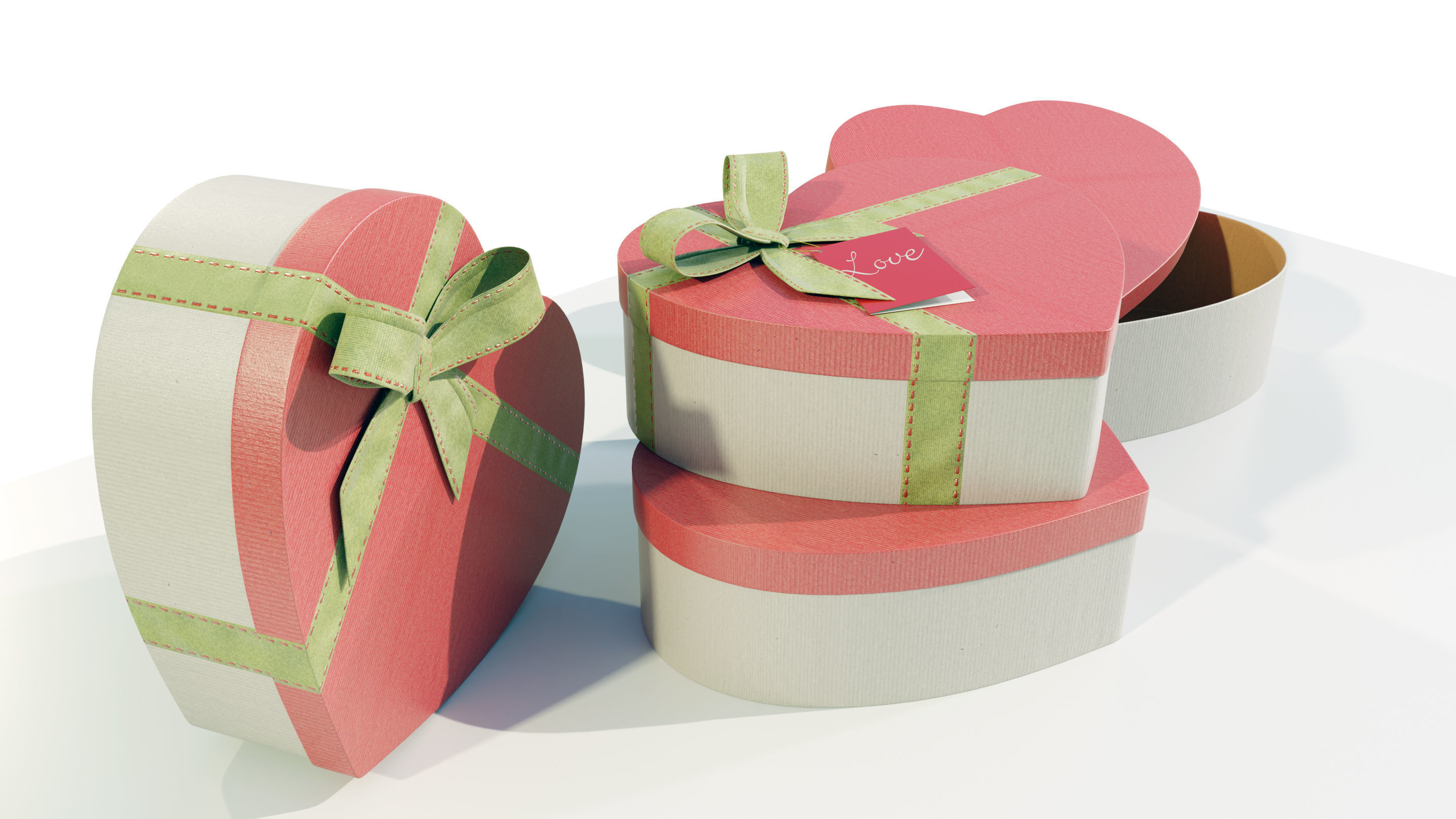 Heart Shaped Gift Box 3D model_2