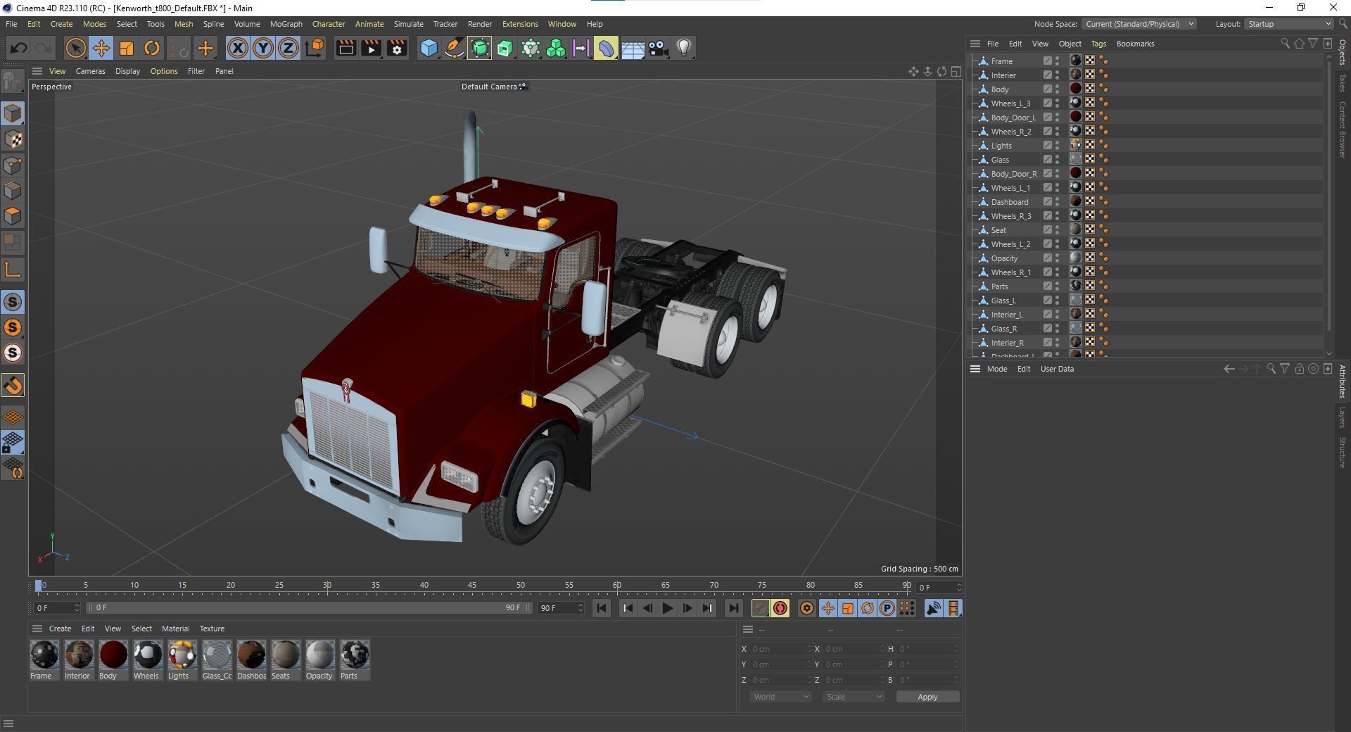 Kenworth T800 Semi Truck Low-poly 3D model_50
