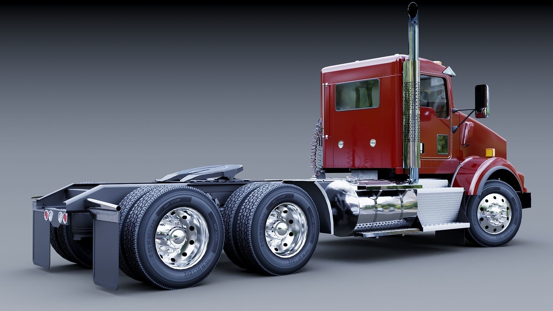 Kenworth T800 Semi Truck Low-poly 3D model_11