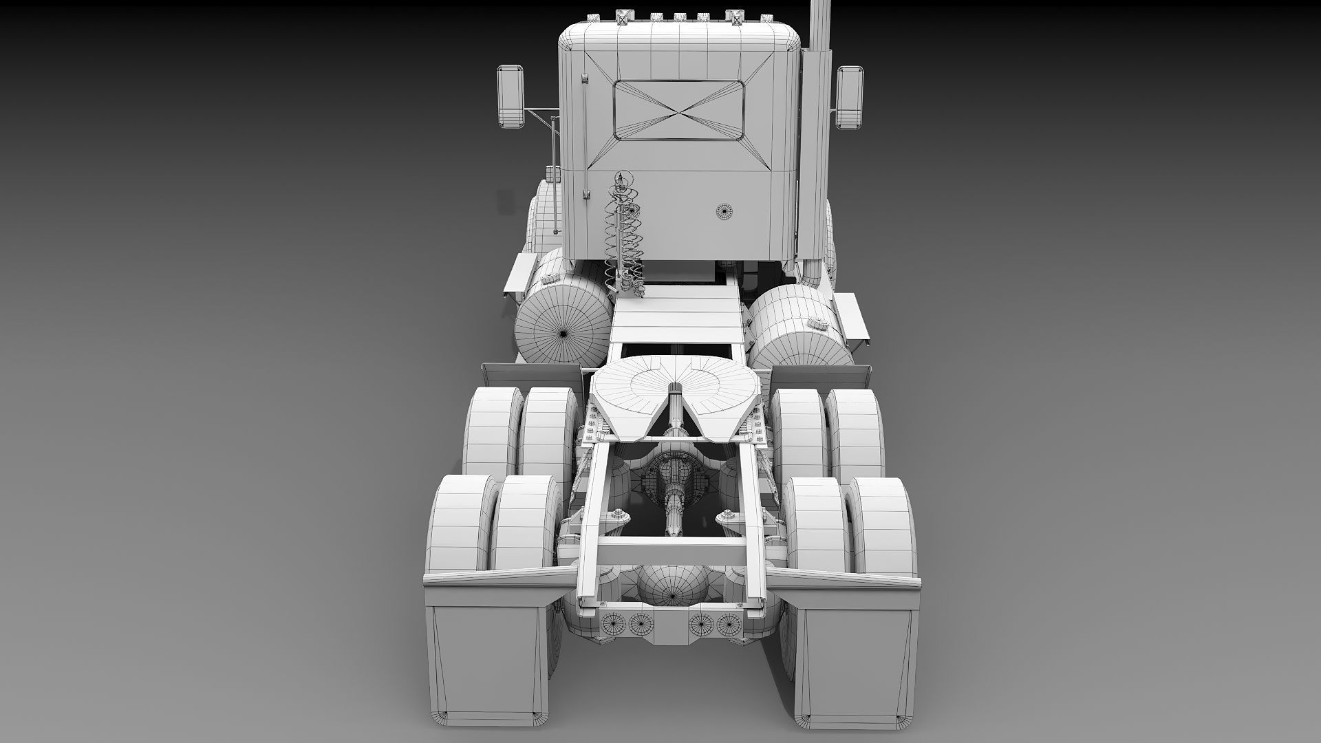 Kenworth T800 Semi Truck Low-poly 3D model_37