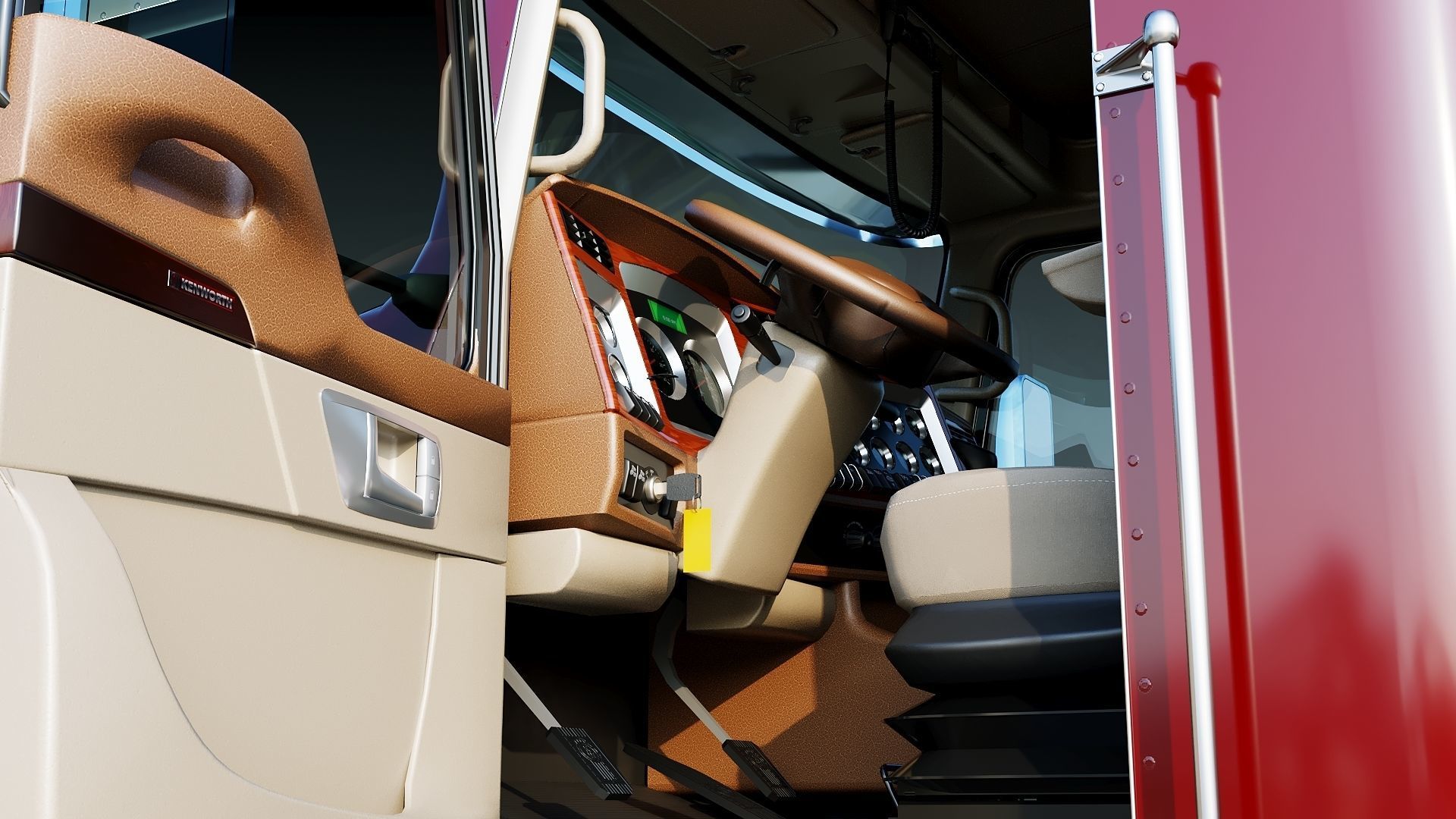 Kenworth T800 Semi Truck Low-poly 3D model_7