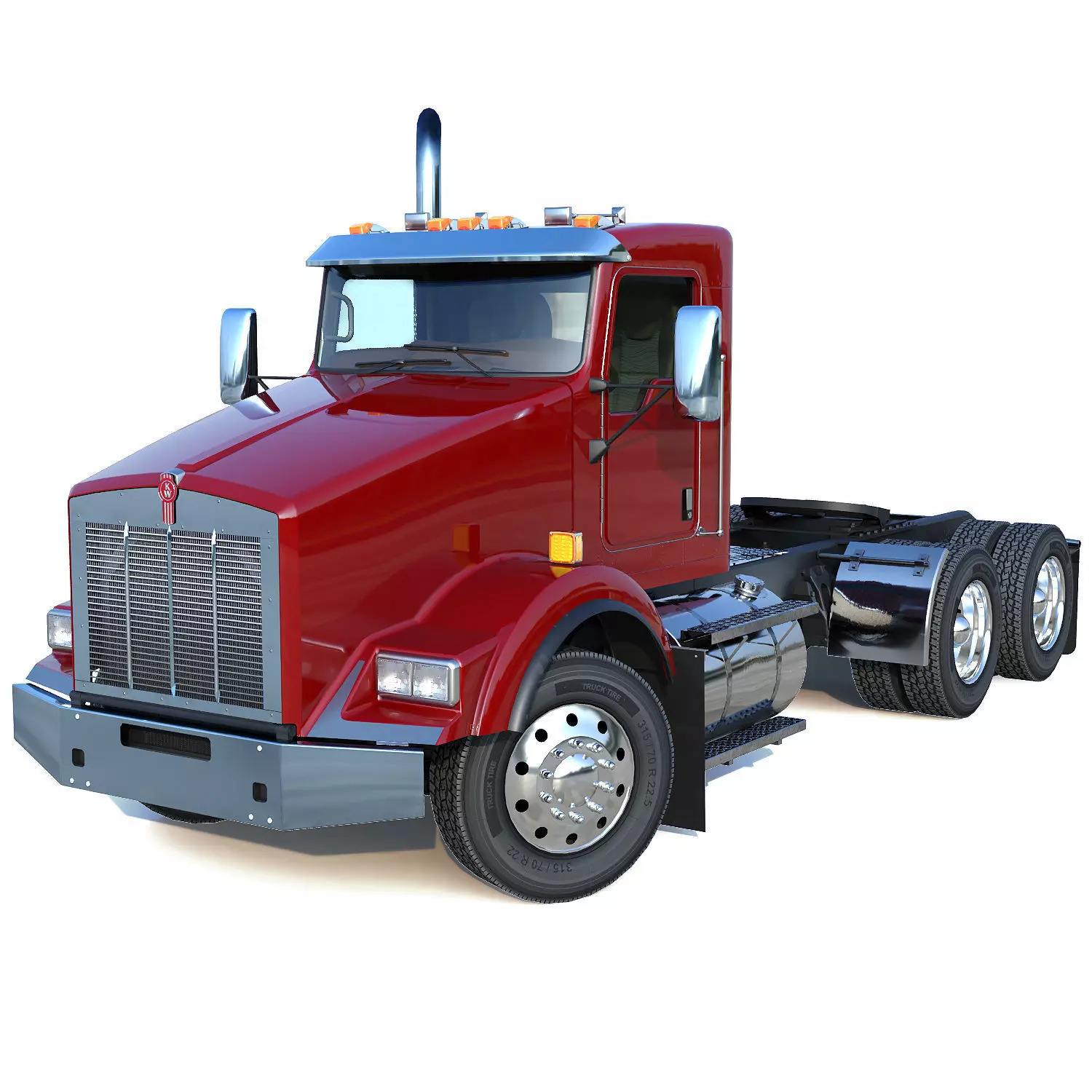 Kenworth T800 Semi Truck Low-poly 3D model_0