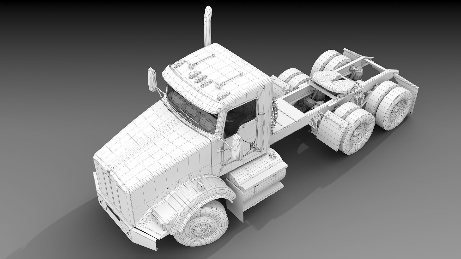 Kenworth T800 Semi Truck Low-poly 3D model_41