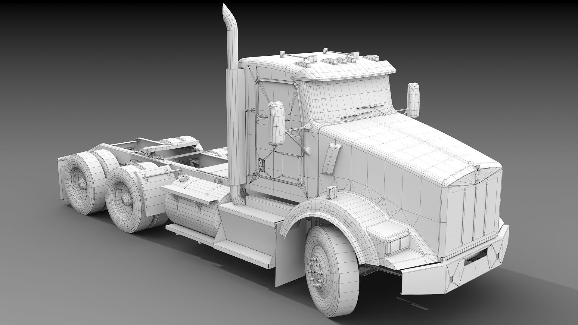 Kenworth T800 Semi Truck Low-poly 3D model_39