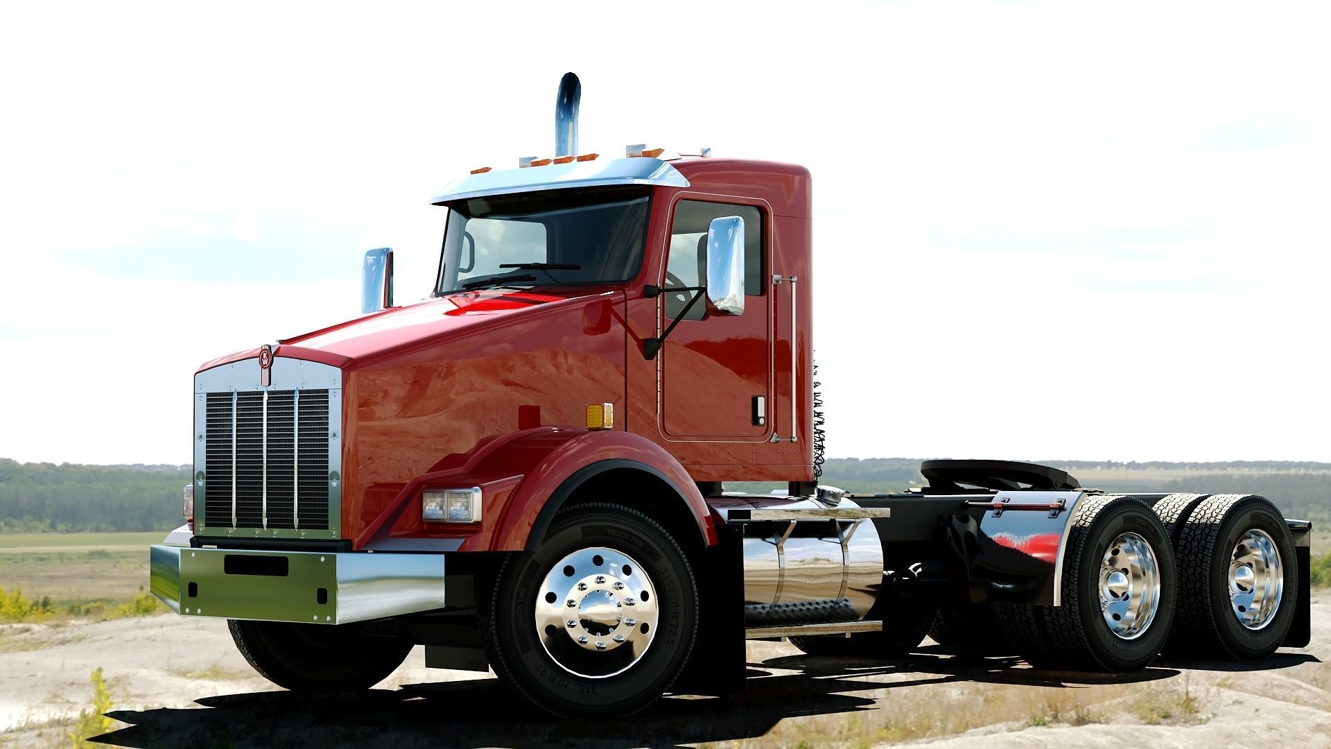 Kenworth T800 Semi Truck Low-poly 3D model_32