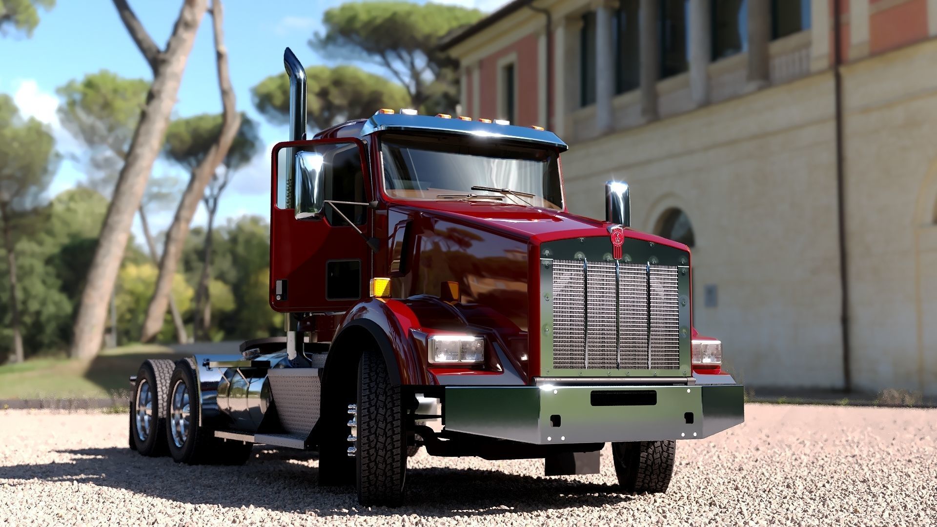 Kenworth T800 Semi Truck Low-poly 3D model_33