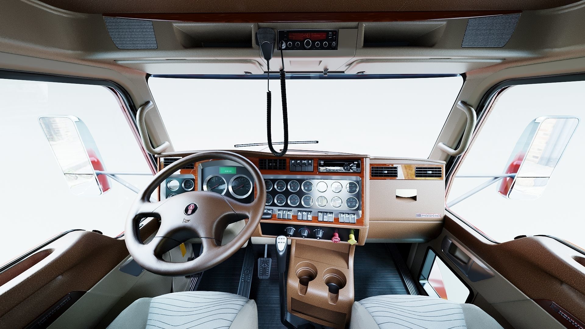 Kenworth T800 Semi Truck Low-poly 3D model_9