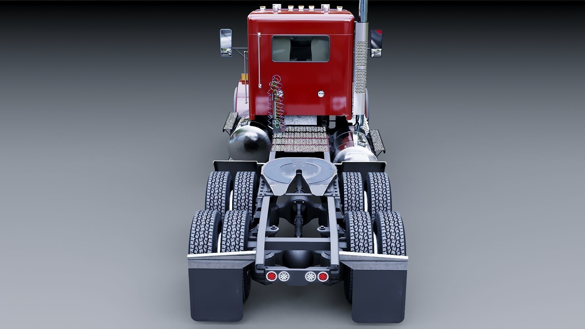 Kenworth T800 Semi Truck Low-poly 3D model_12