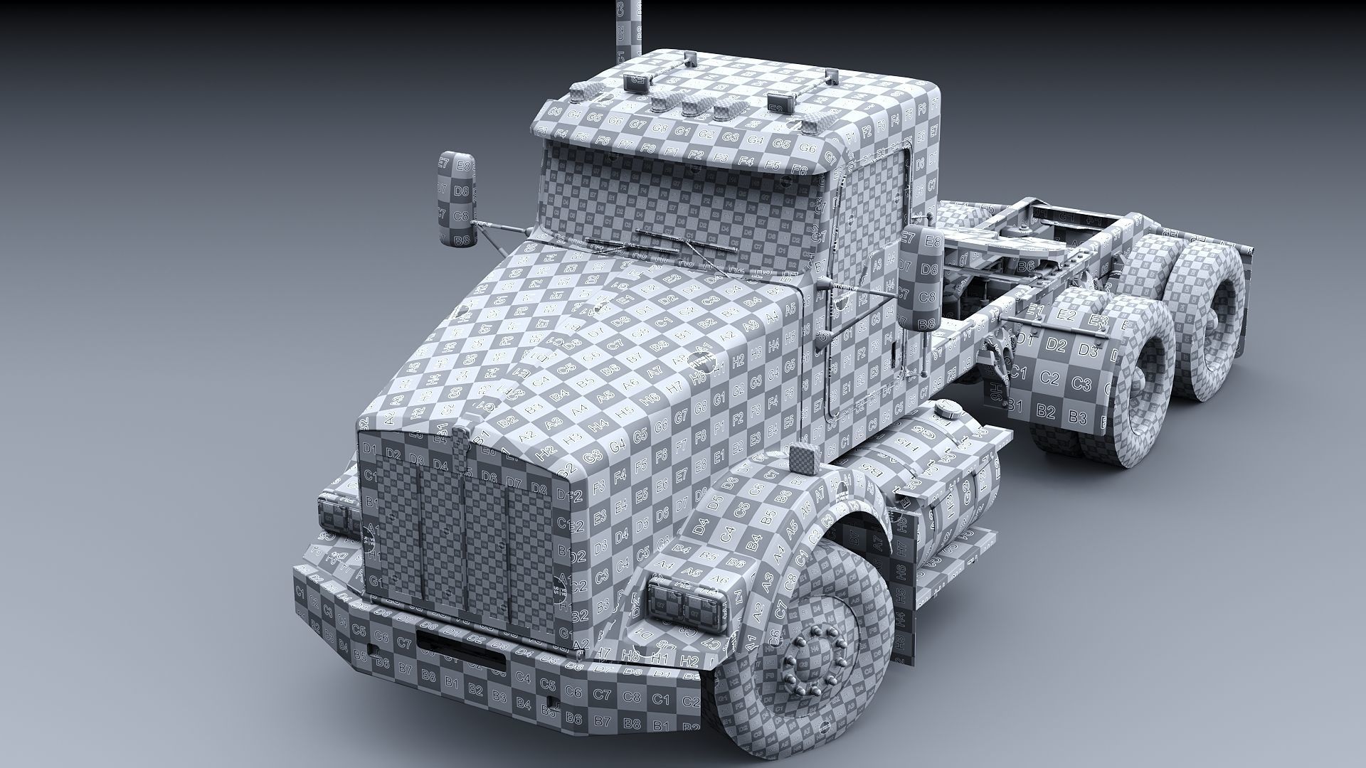 Kenworth T800 Semi Truck Low-poly 3D model_47