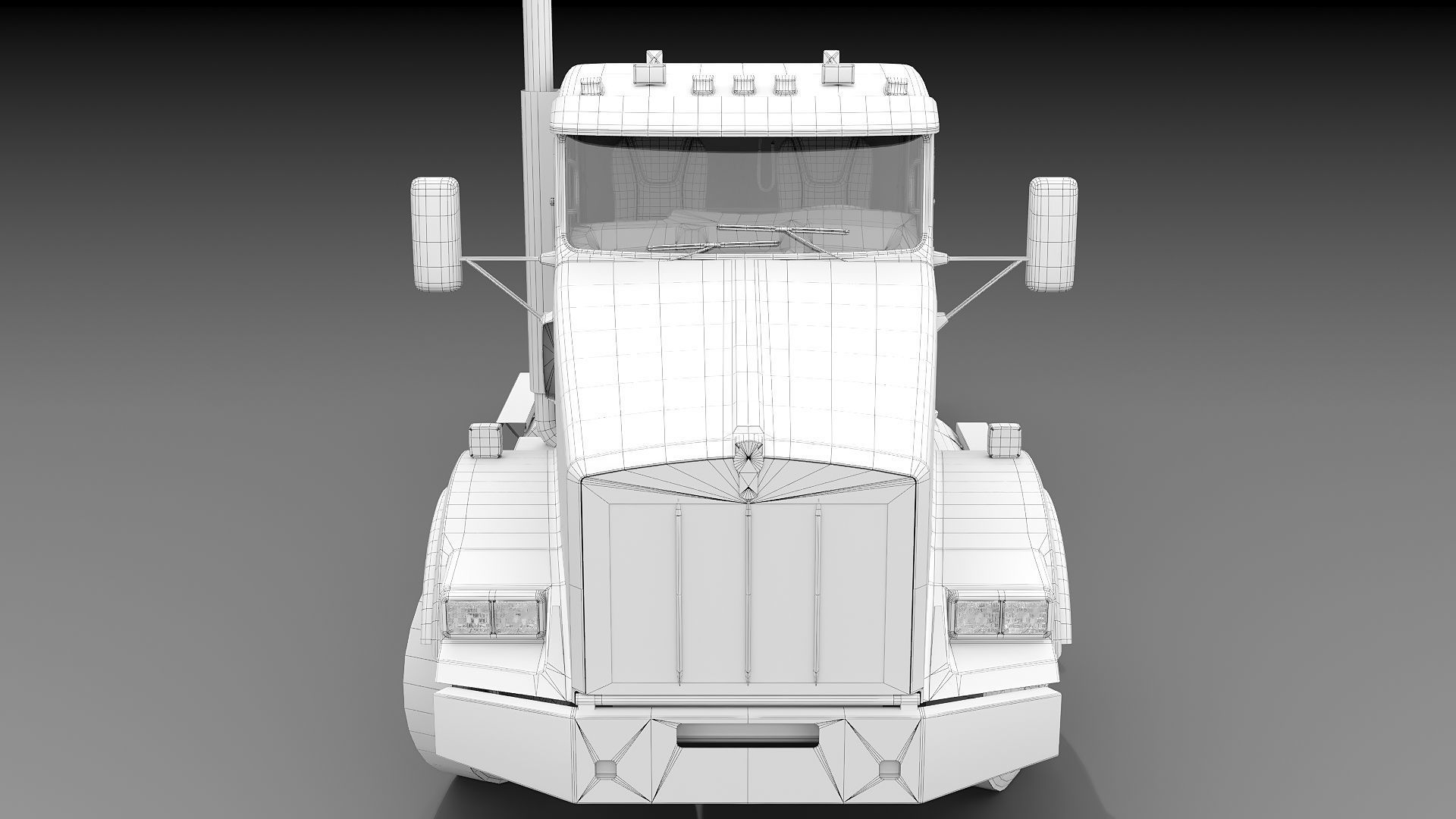 Kenworth T800 Semi Truck Low-poly 3D model_40