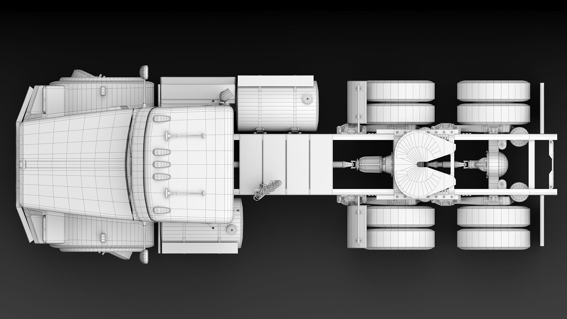 Kenworth T800 Semi Truck Low-poly 3D model_46