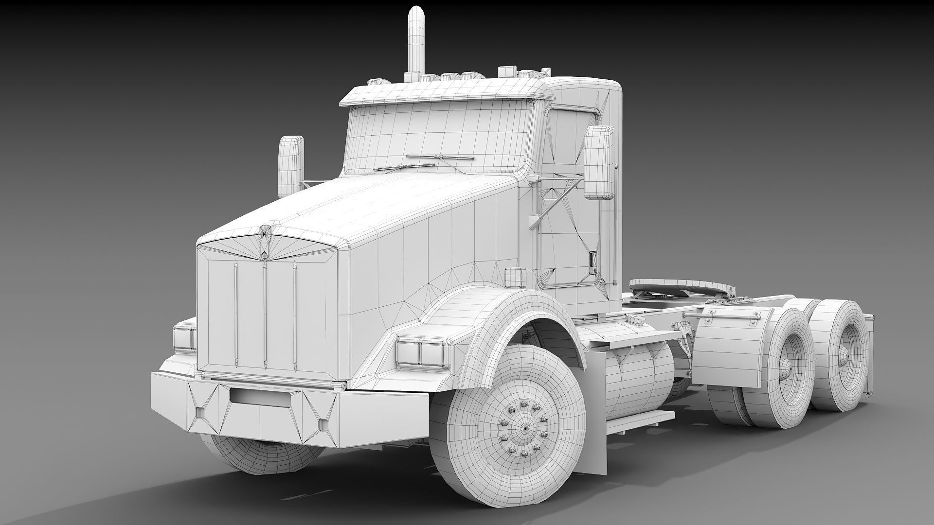 Kenworth T800 Semi Truck Low-poly 3D model_35