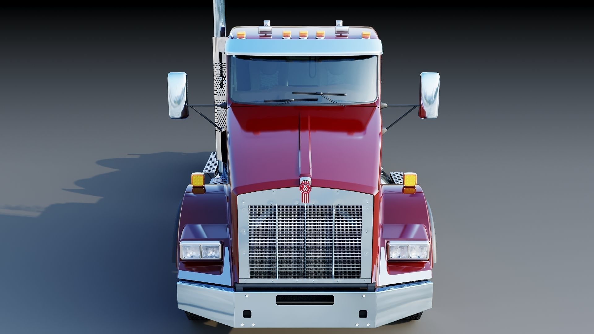 Kenworth T800 Semi Truck Low-poly 3D model_15