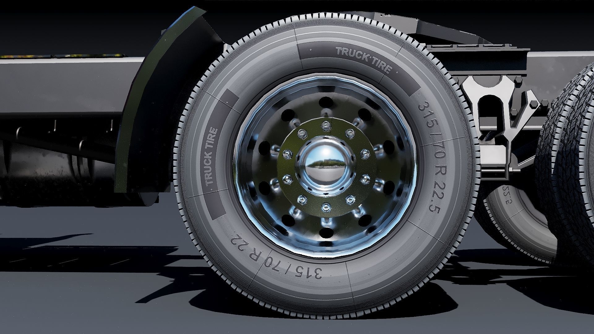 Kenworth T800 Semi Truck Low-poly 3D model_24