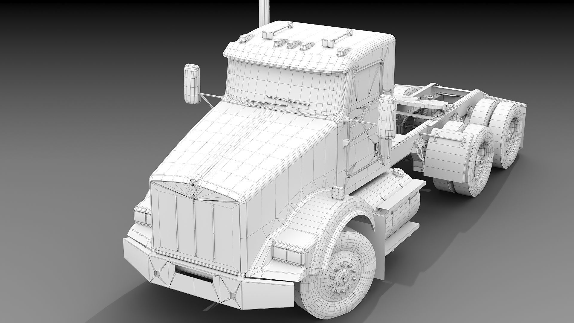 Kenworth T800 Semi Truck Low-poly 3D model_34