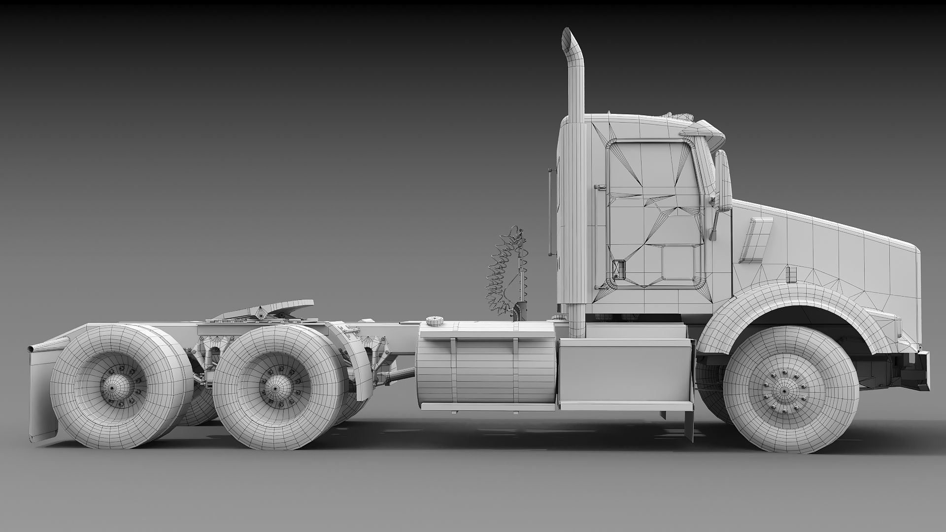 Kenworth T800 Semi Truck Low-poly 3D model_38