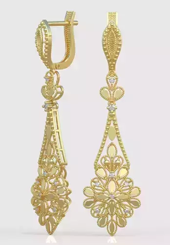 Earring 3D model3D printable model 0194-7- 3D print model