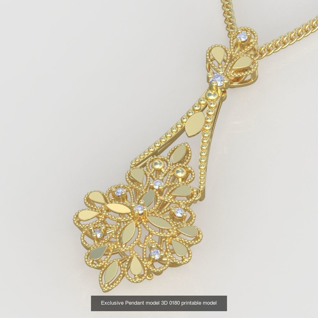 Ring Bracelet Earring and Pendant Set 3D printable model 0024 3D Model Collection_9