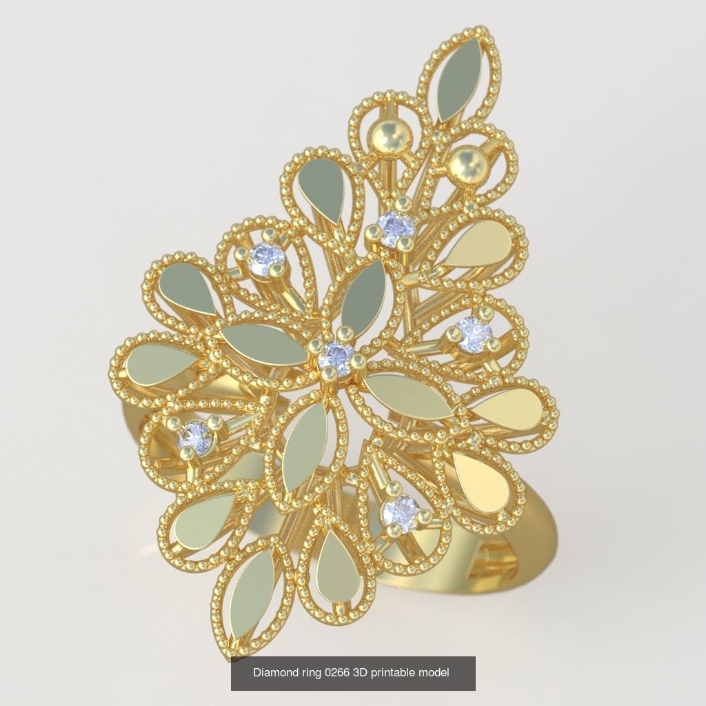 Ring Bracelet Earring and Pendant Set 3D printable model 0024 3D Model Collection_8