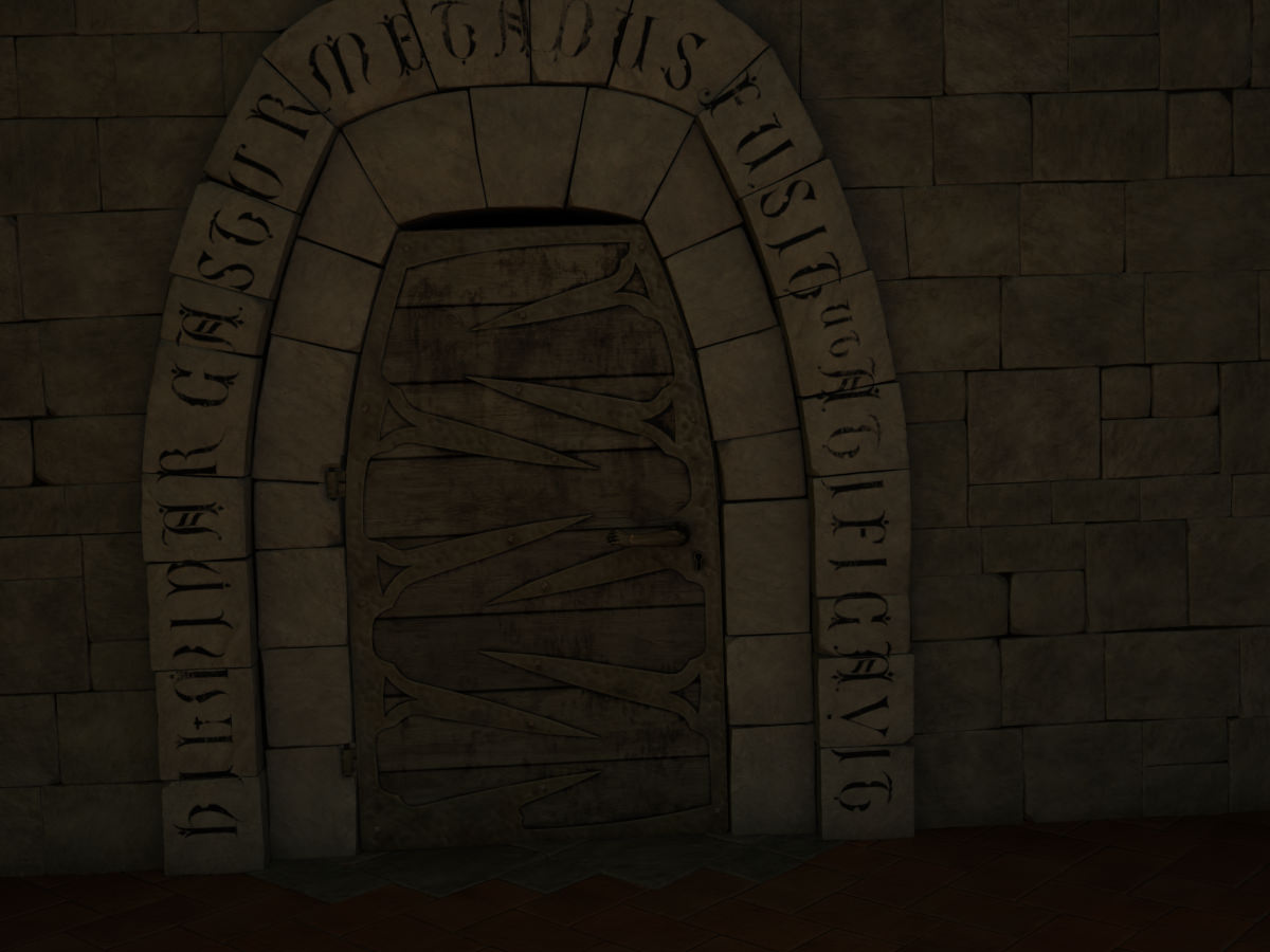 Medieval hall with arballista and a tower bridge Low-poly 3D model_5