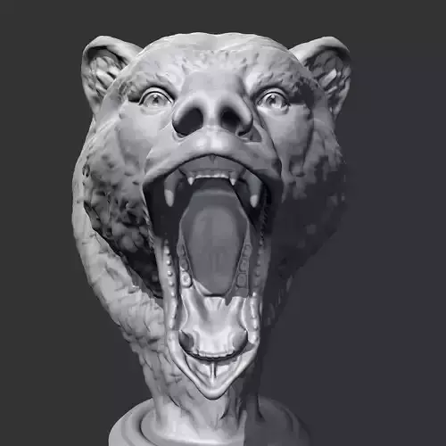 Grizzly Bear Head AM06 3D print model 3D print model