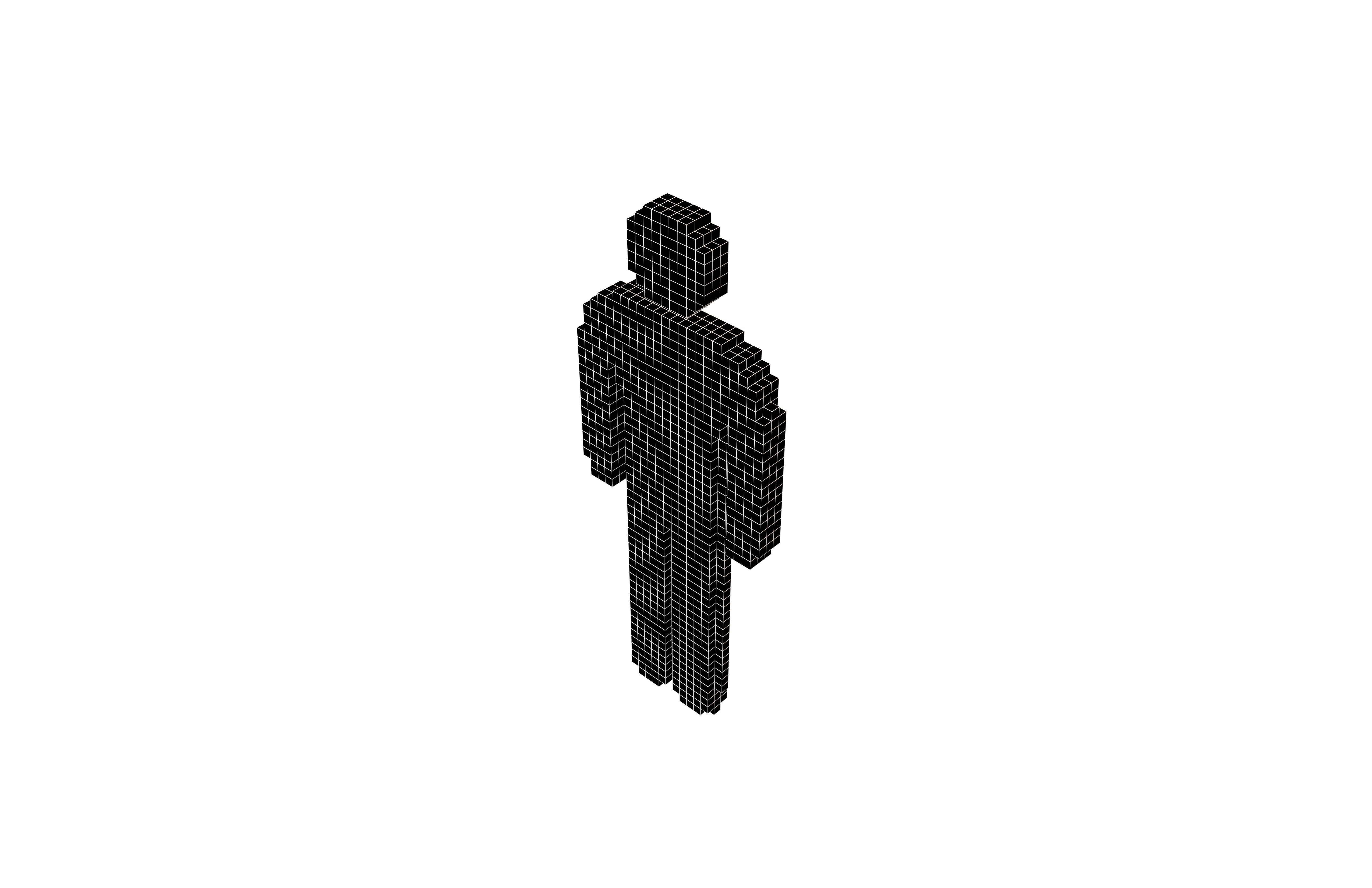 Voxel Style Boy Symbol v3 002 Low-poly 3D model_6