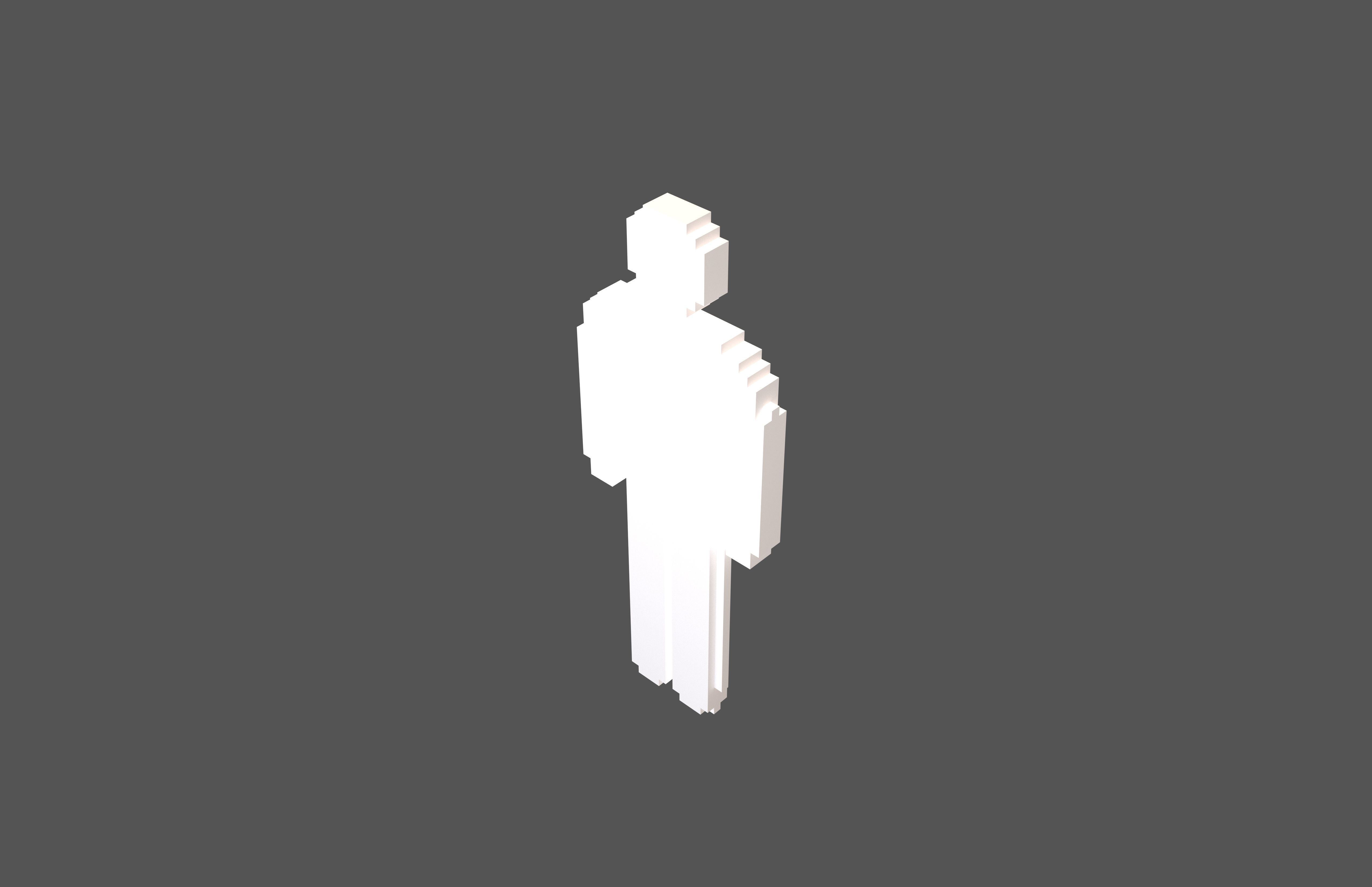 Voxel Style Boy Symbol v3 002 Low-poly 3D model_1