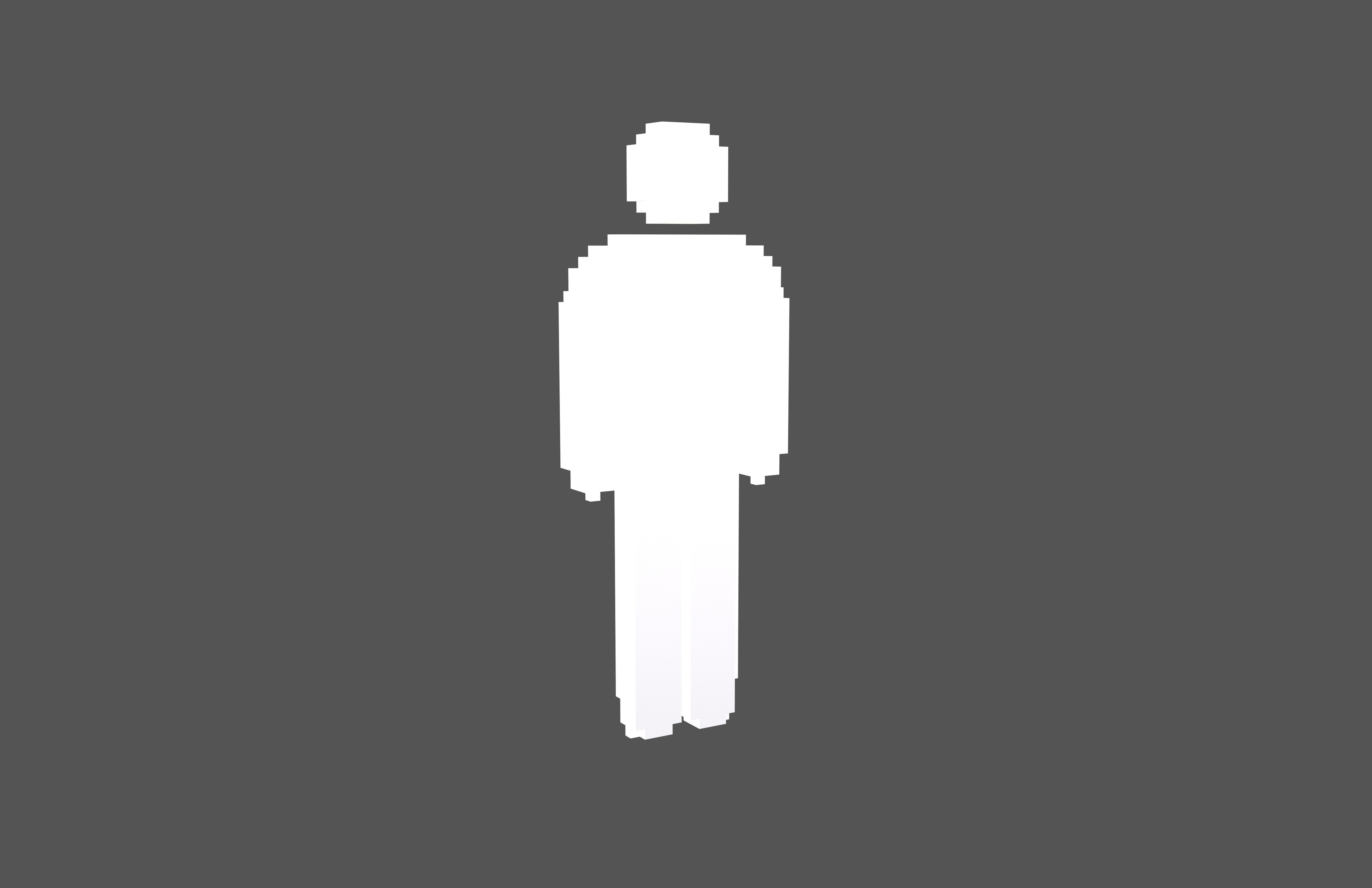 Voxel Style Boy Symbol v3 002 Low-poly 3D model_3