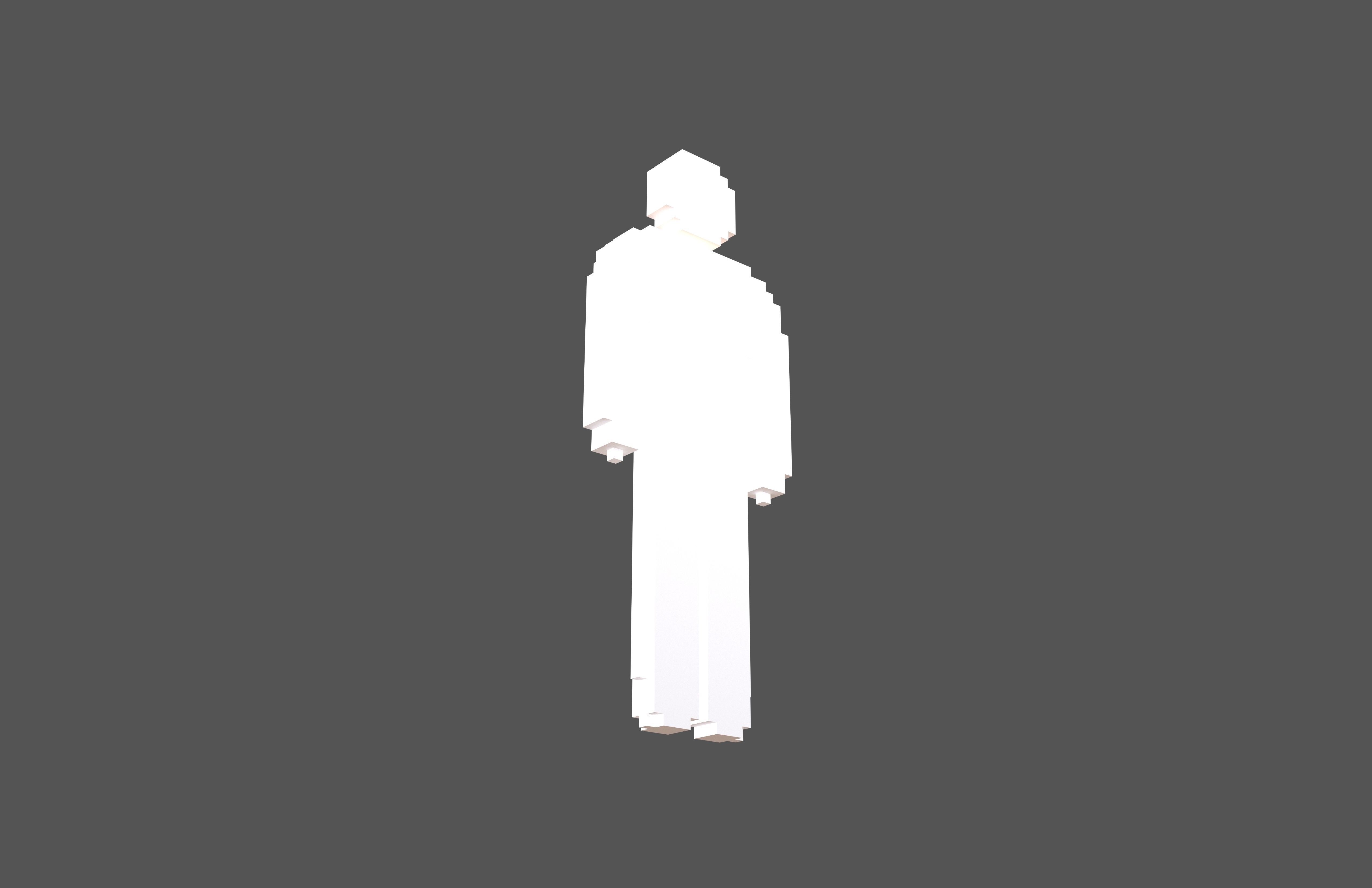 Voxel Style Boy Symbol v3 002 Low-poly 3D model_2