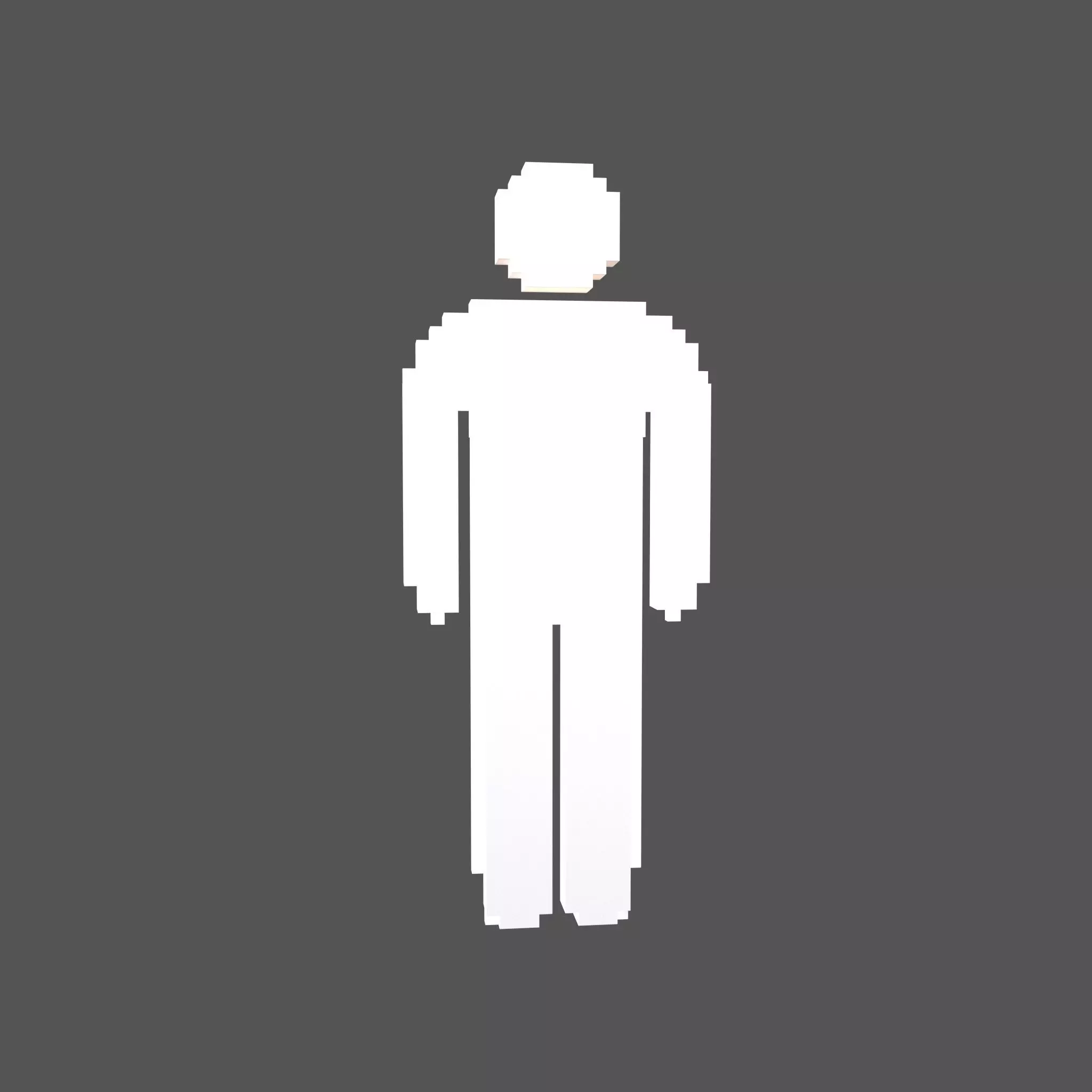 Voxel Style Boy Symbol v3 002 Low-poly 3D model_0