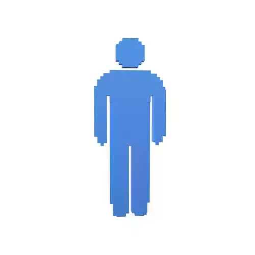 Voxel Style Boy Symbol v3 003