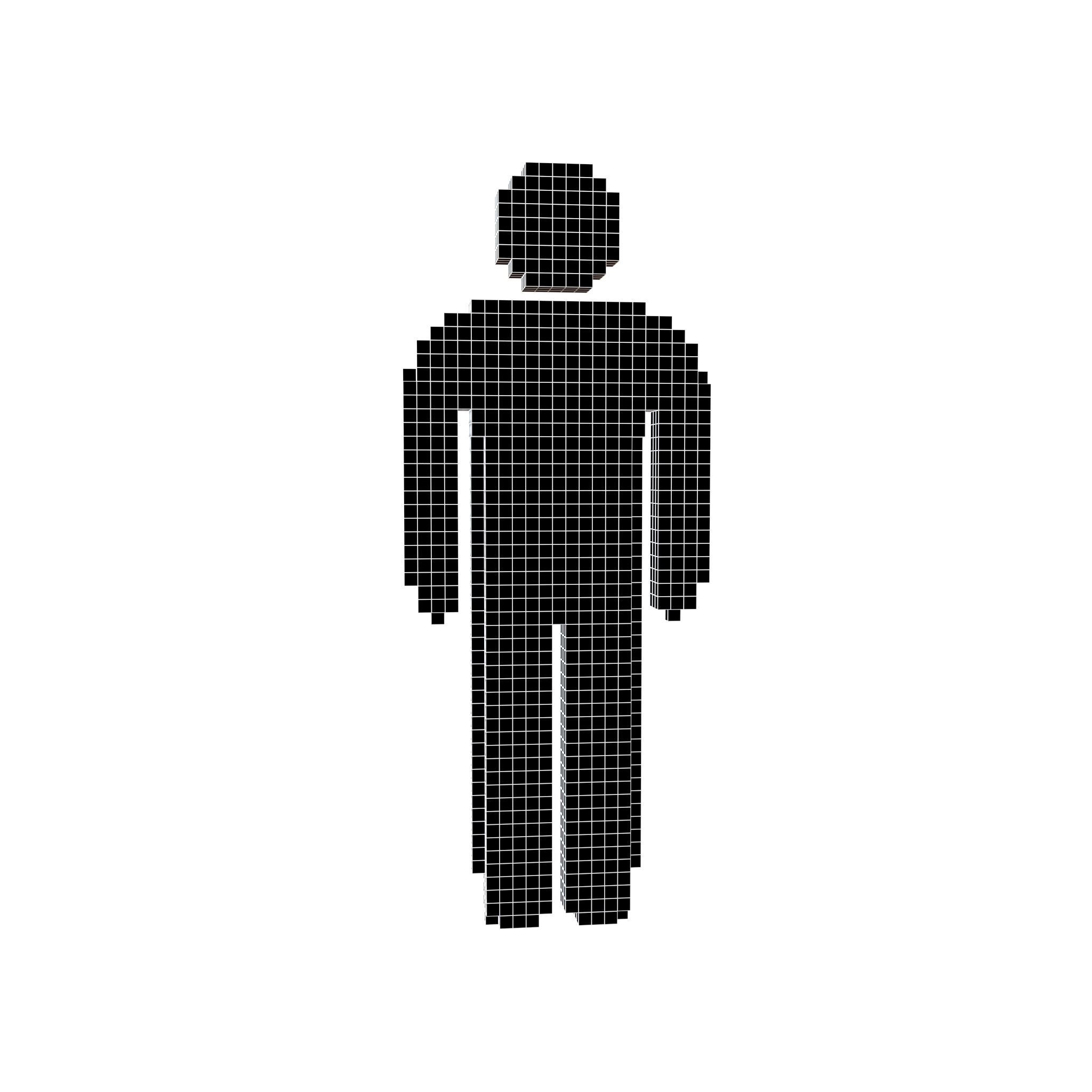 Voxel Style Boy Symbol v3 003 Low-poly 3D model_4