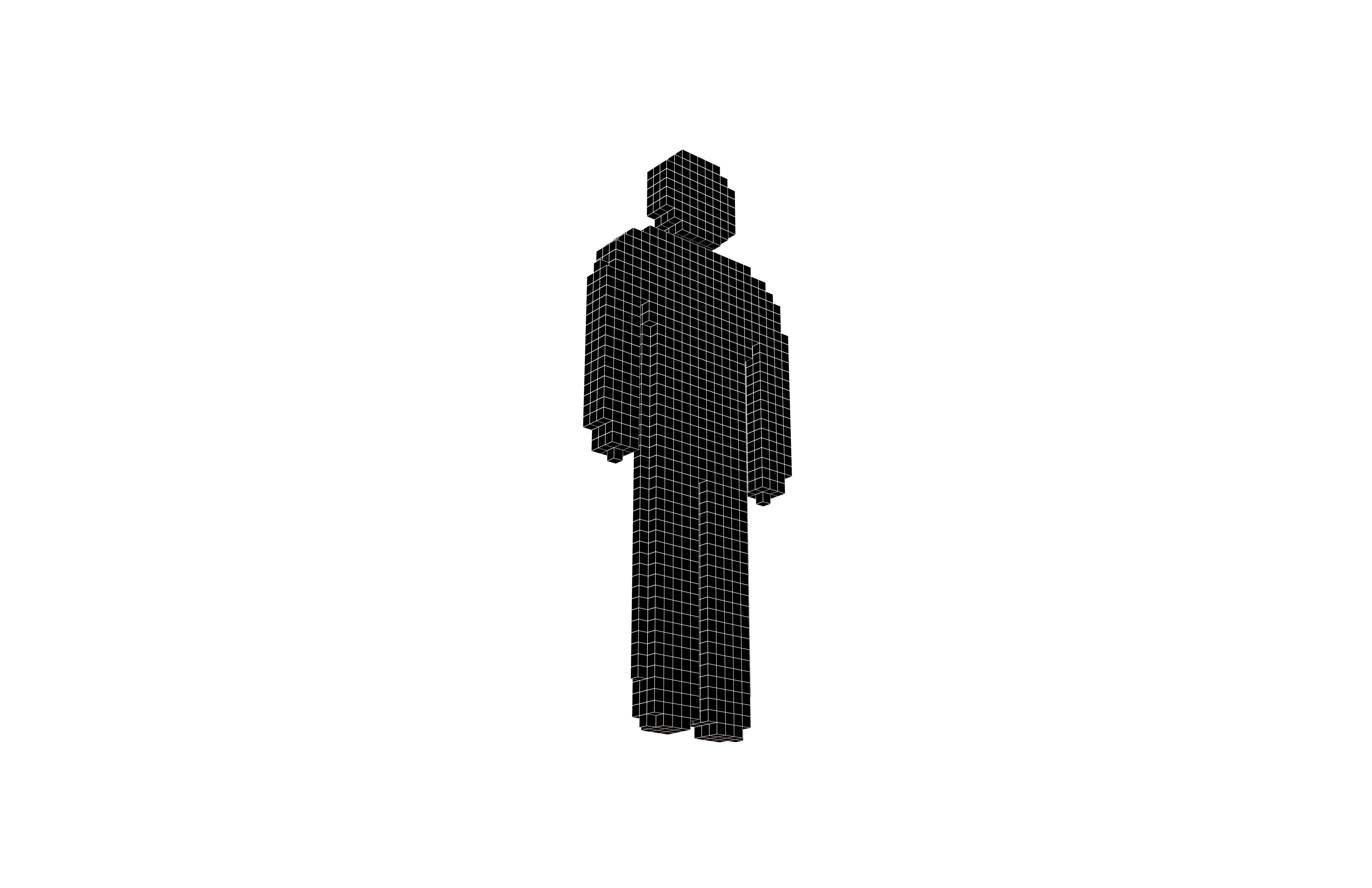 Voxel Style Boy Symbol v3 003 Low-poly 3D model_7