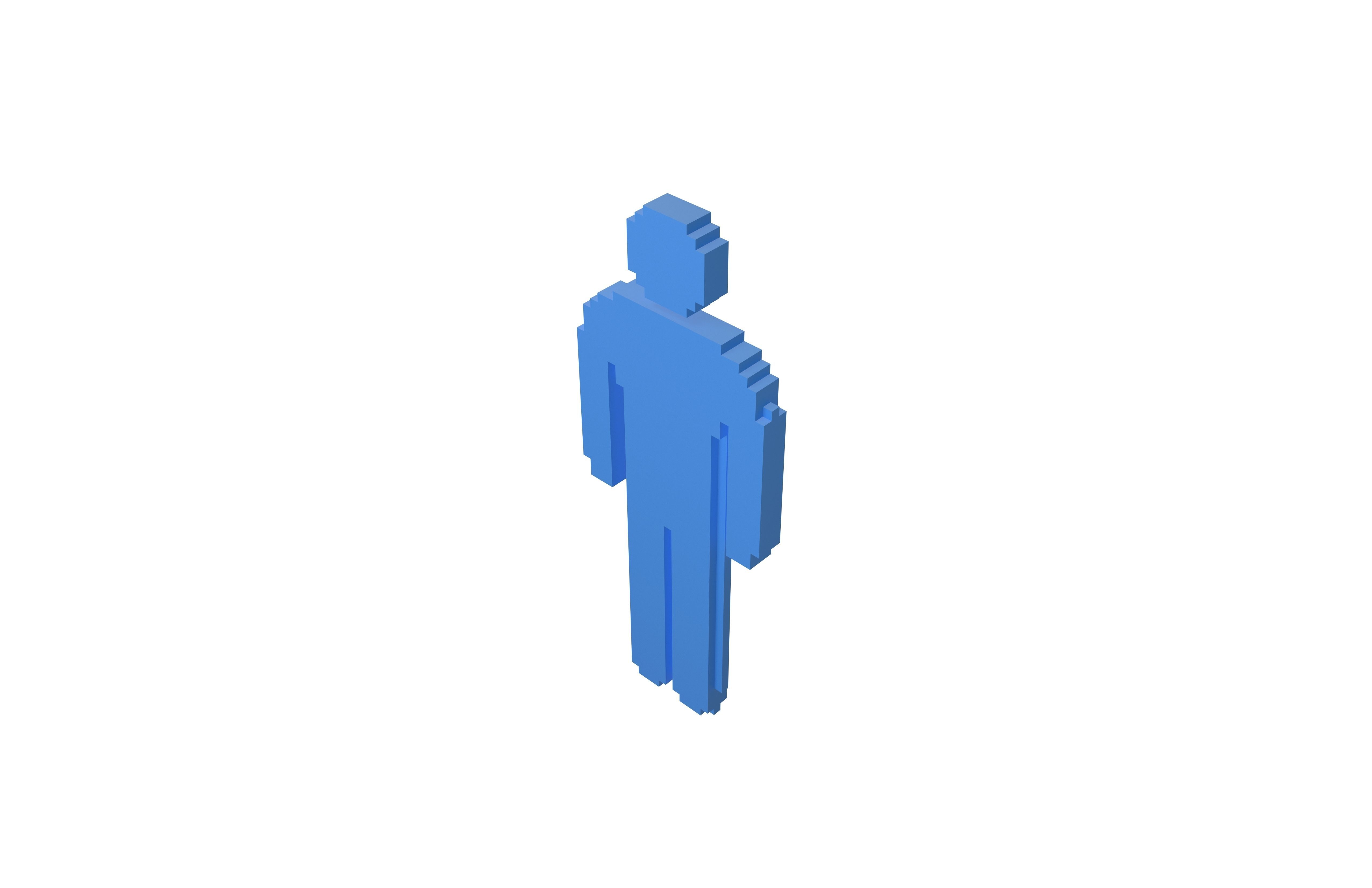 Voxel Style Boy Symbol v3 003 Low-poly 3D model_1