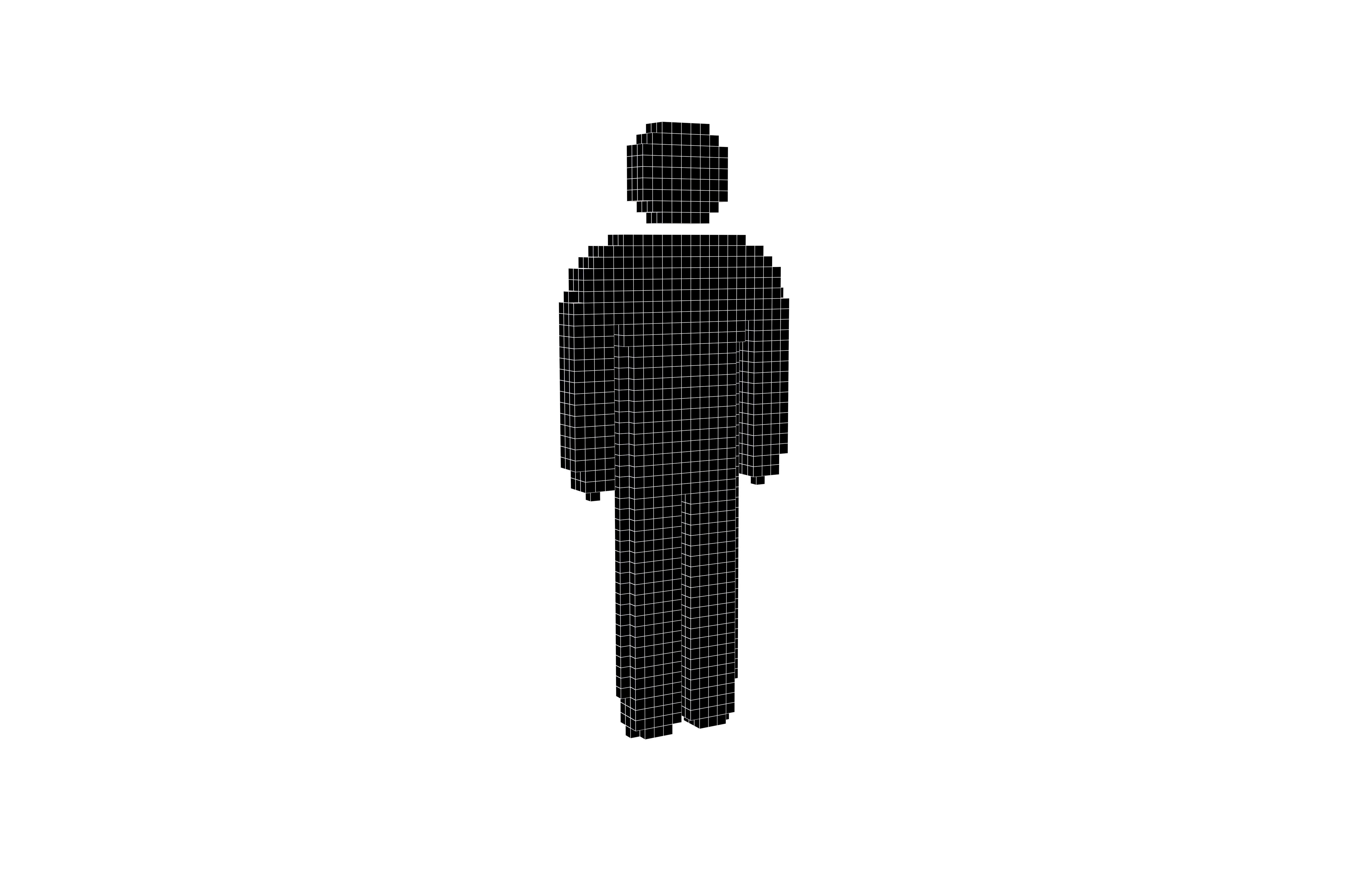 Voxel Style Boy Symbol v3 003 Low-poly 3D model_5