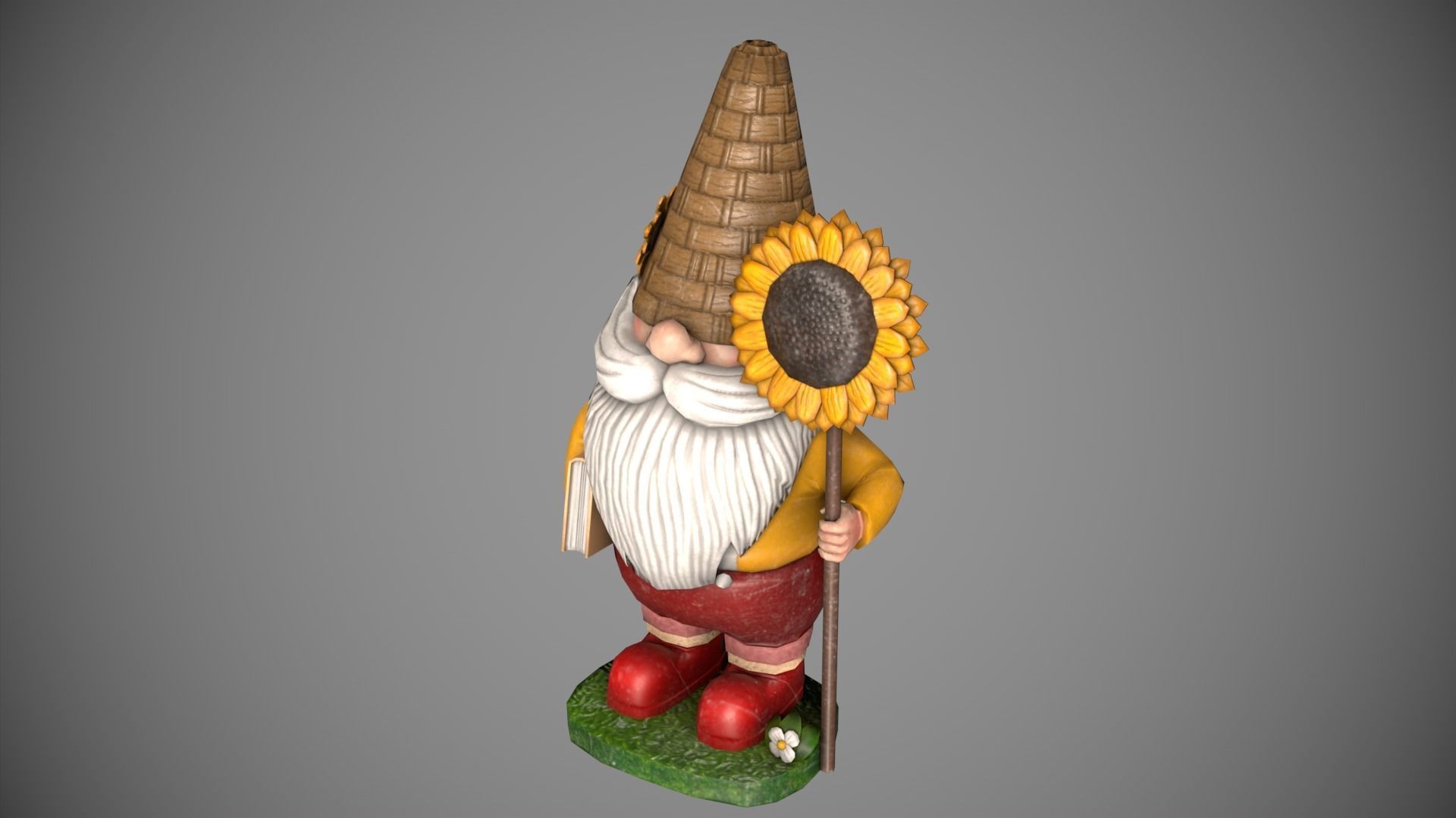 Garden Gnome Low-poly 3D model_8