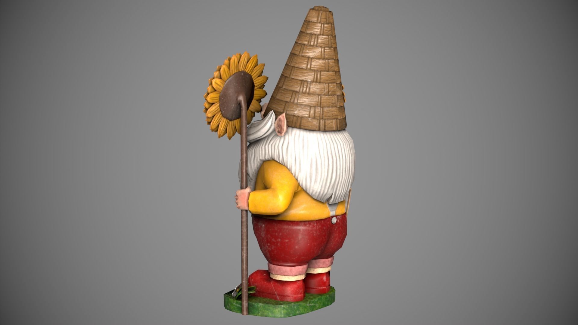 Garden Gnome Low-poly 3D model_2