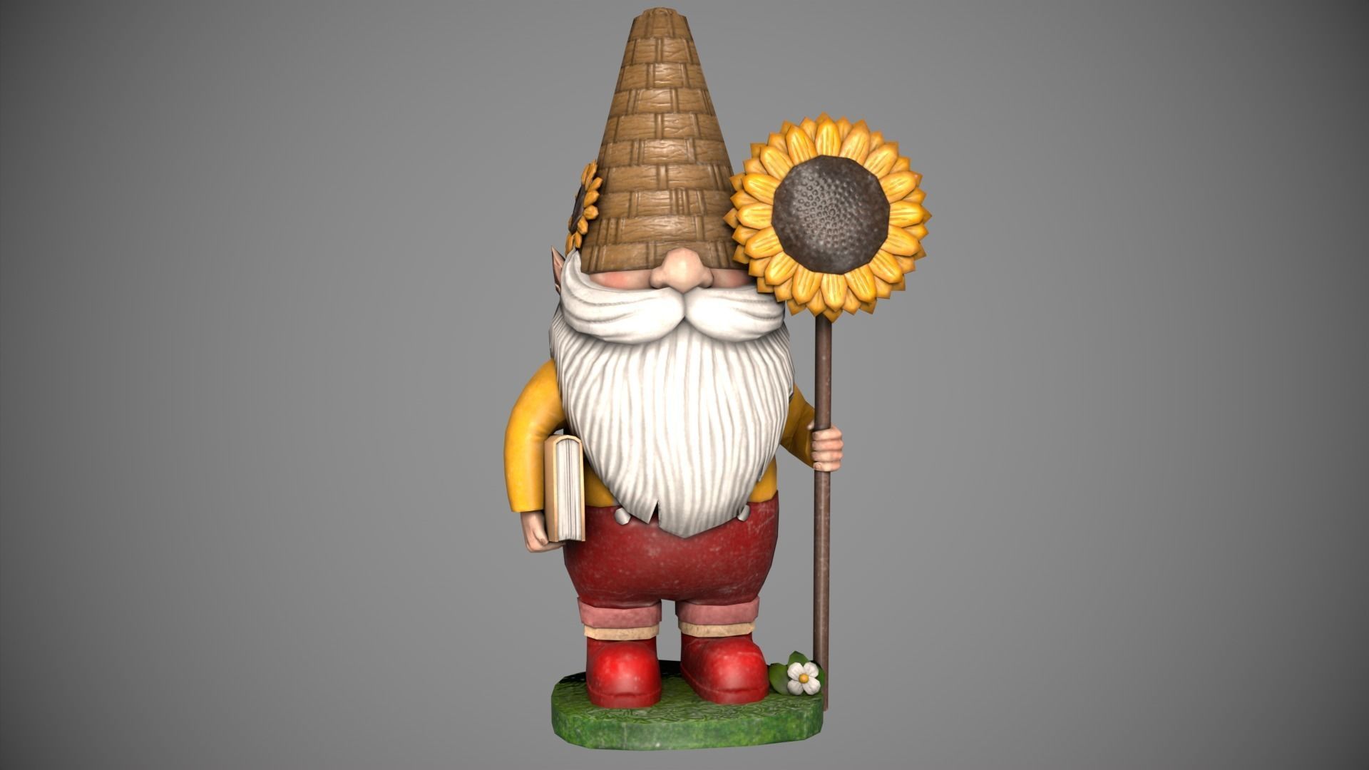 Garden Gnome Low-poly 3D model_6