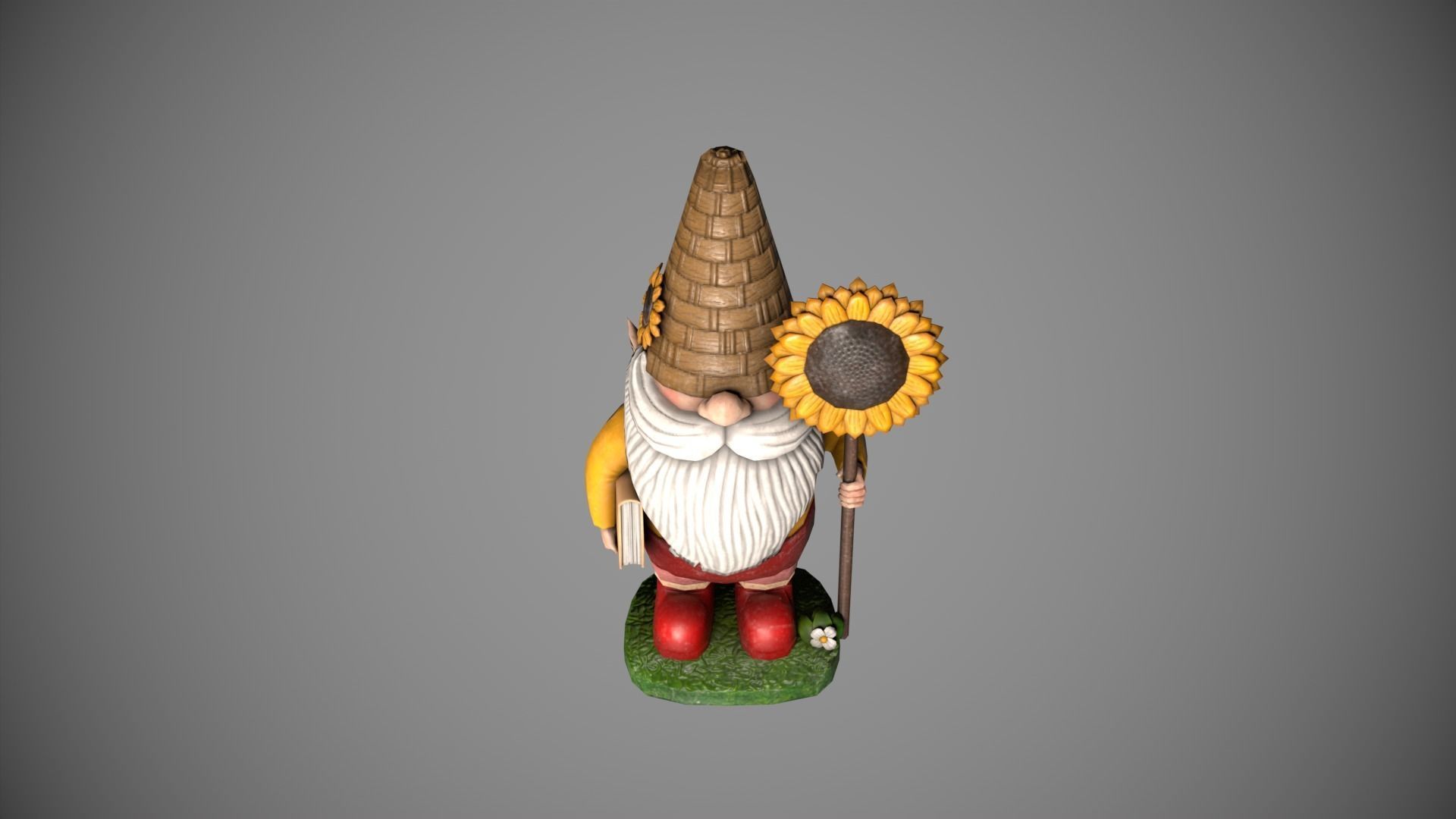 Garden Gnome Low-poly 3D model_7