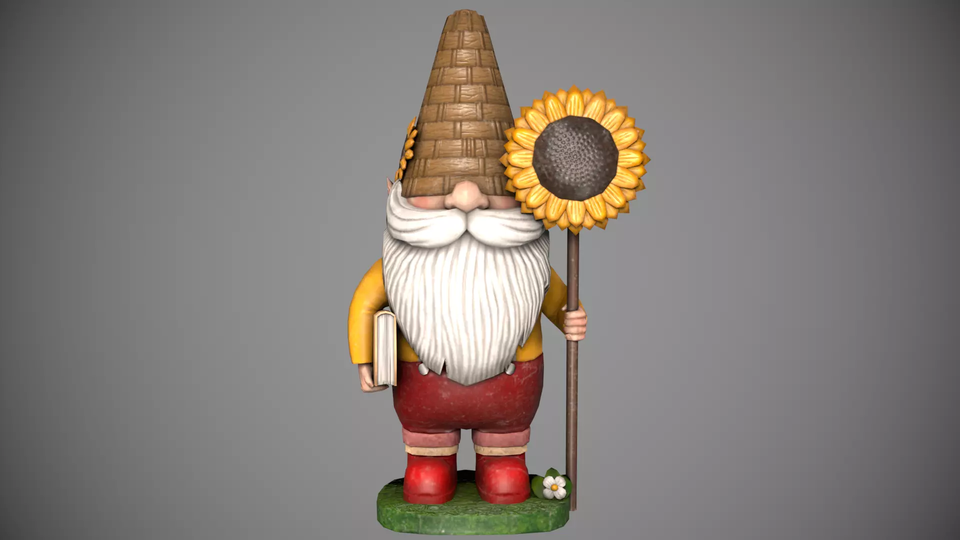 Garden Gnome Low-poly 3D model_0