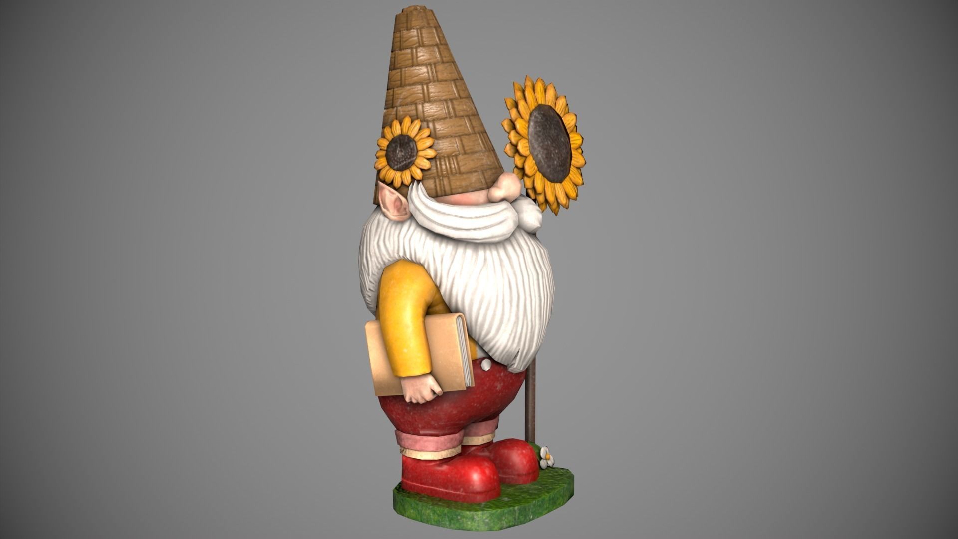 Garden Gnome Low-poly 3D model_5