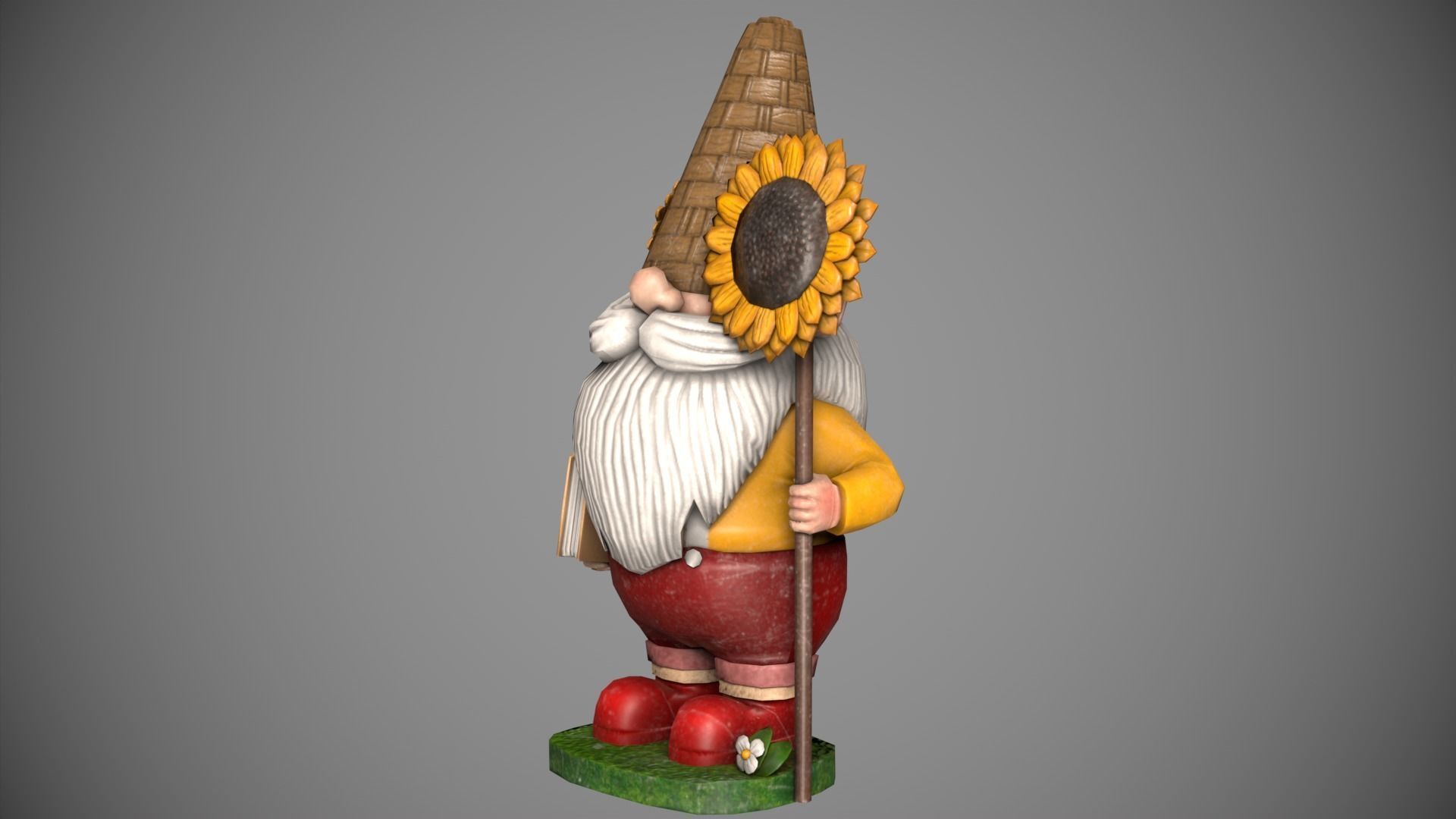 Garden Gnome Low-poly 3D model_1