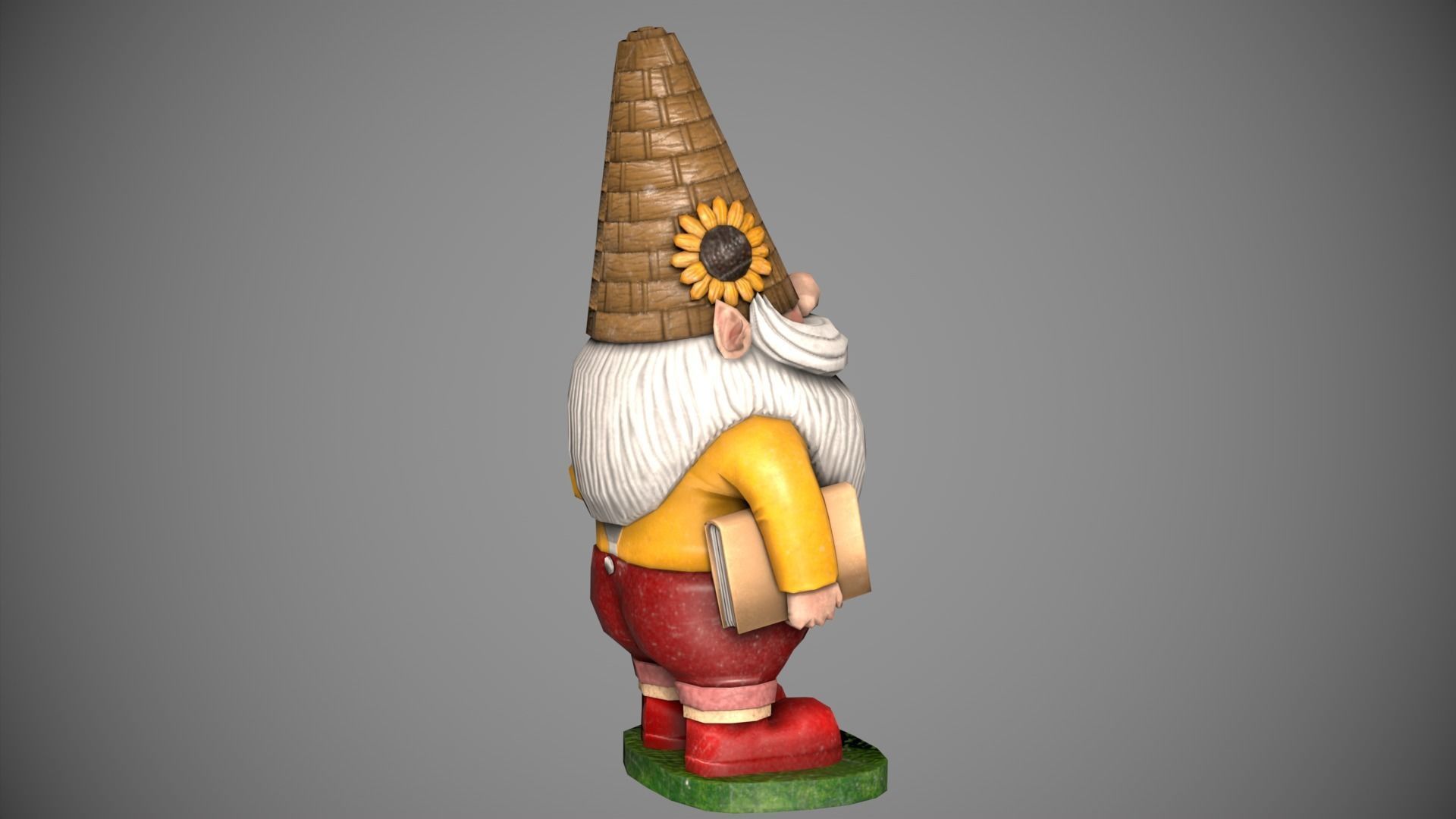 Garden Gnome Low-poly 3D model_4