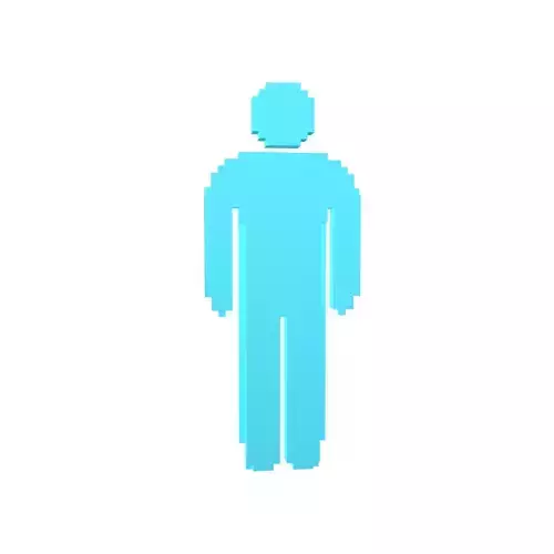 Voxel Style Boy Symbol v3 004