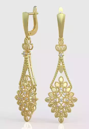 Earring 3D model 3D printable model 0195-14 3D print model