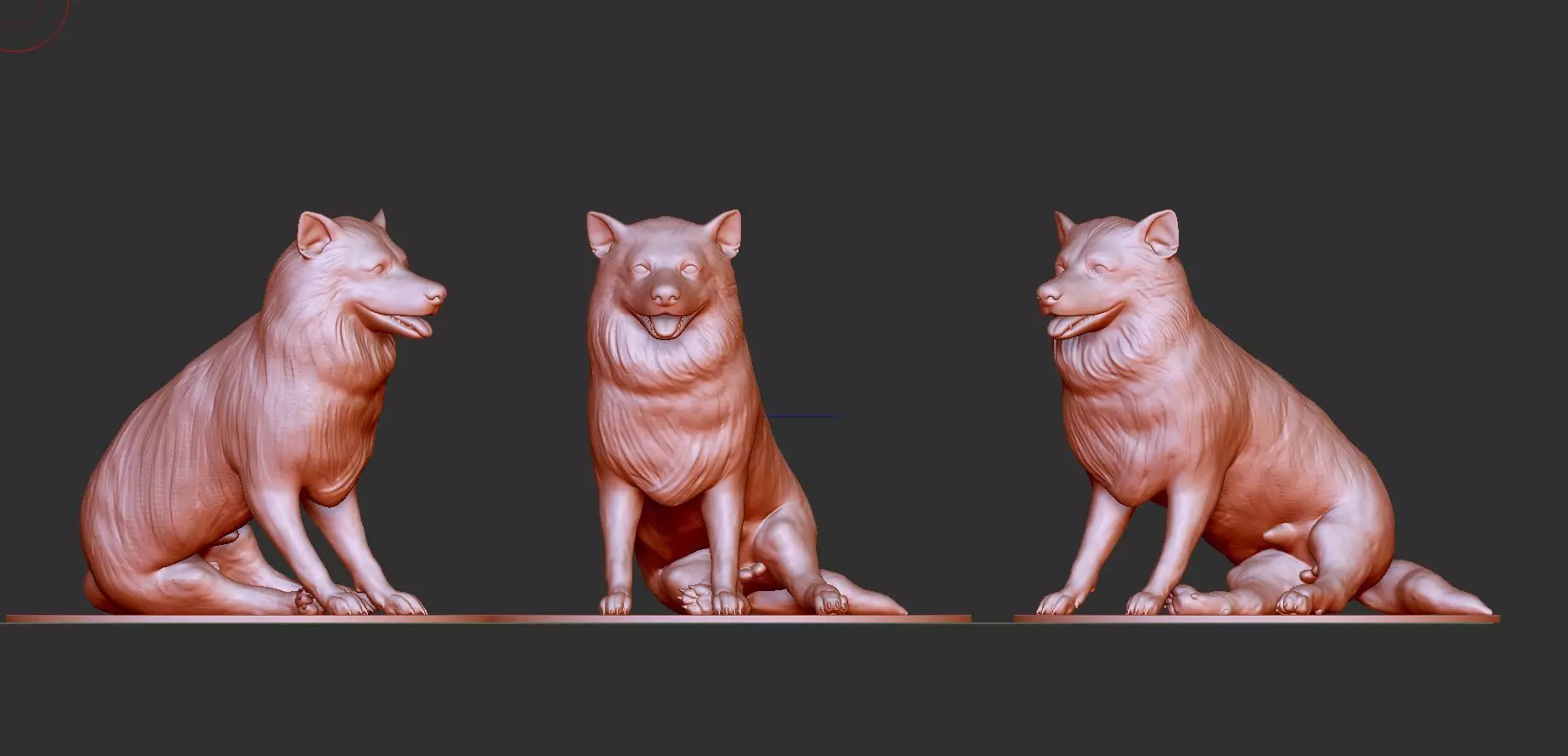 Dog sitting 3D print model