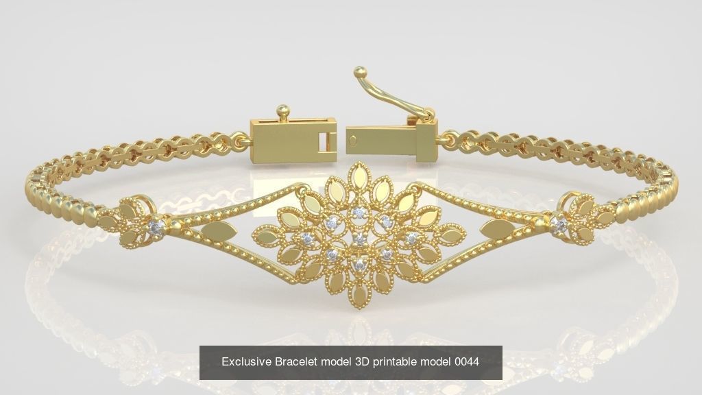 Ring Bracelet Earring and Pendant Set 3D printable model 0025 3D Model Collection_5