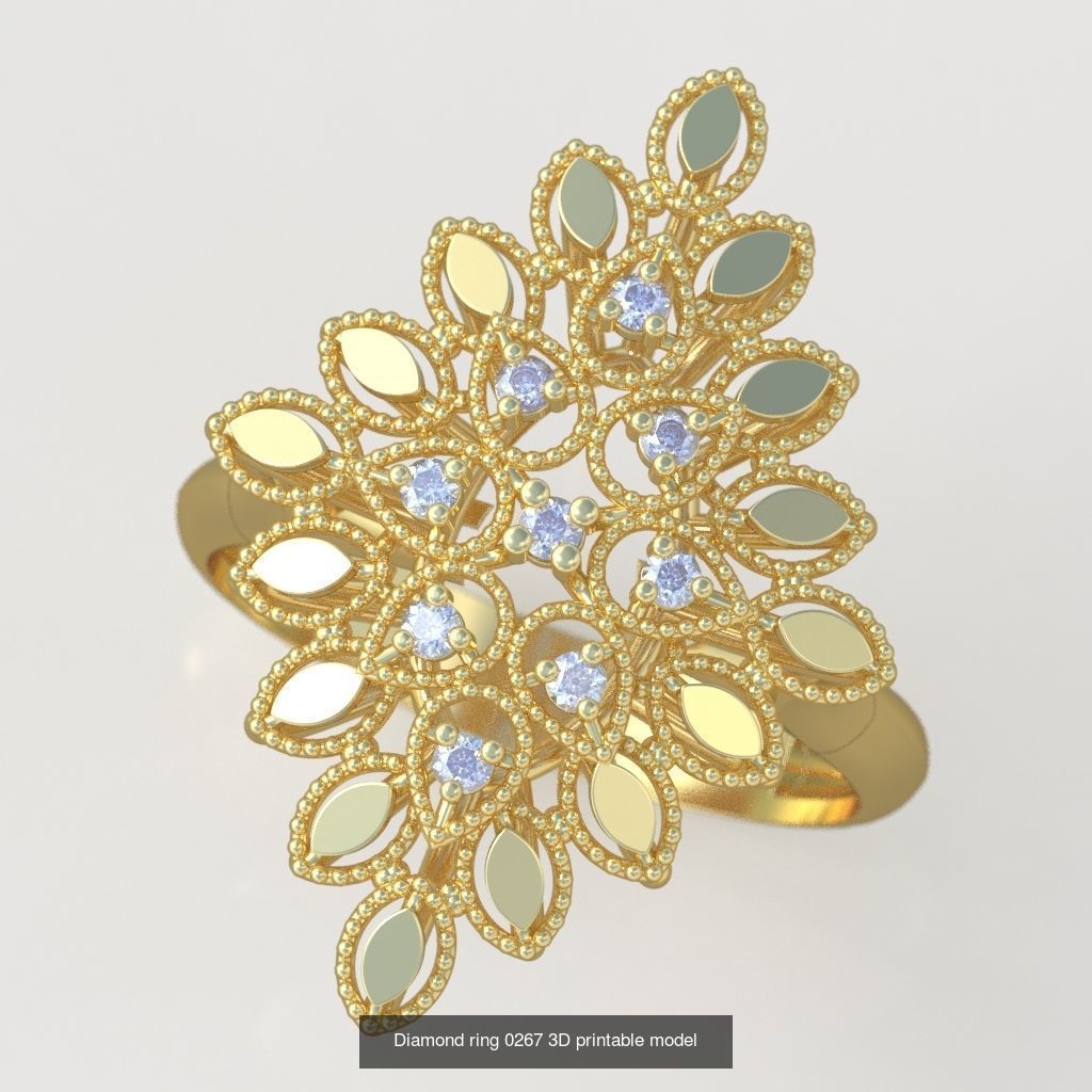 Ring Bracelet Earring and Pendant Set 3D printable model 0025 3D Model Collection_6