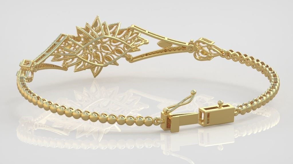 Exclusive Bracelet model 3D printable model 0045-14 3D print model_4